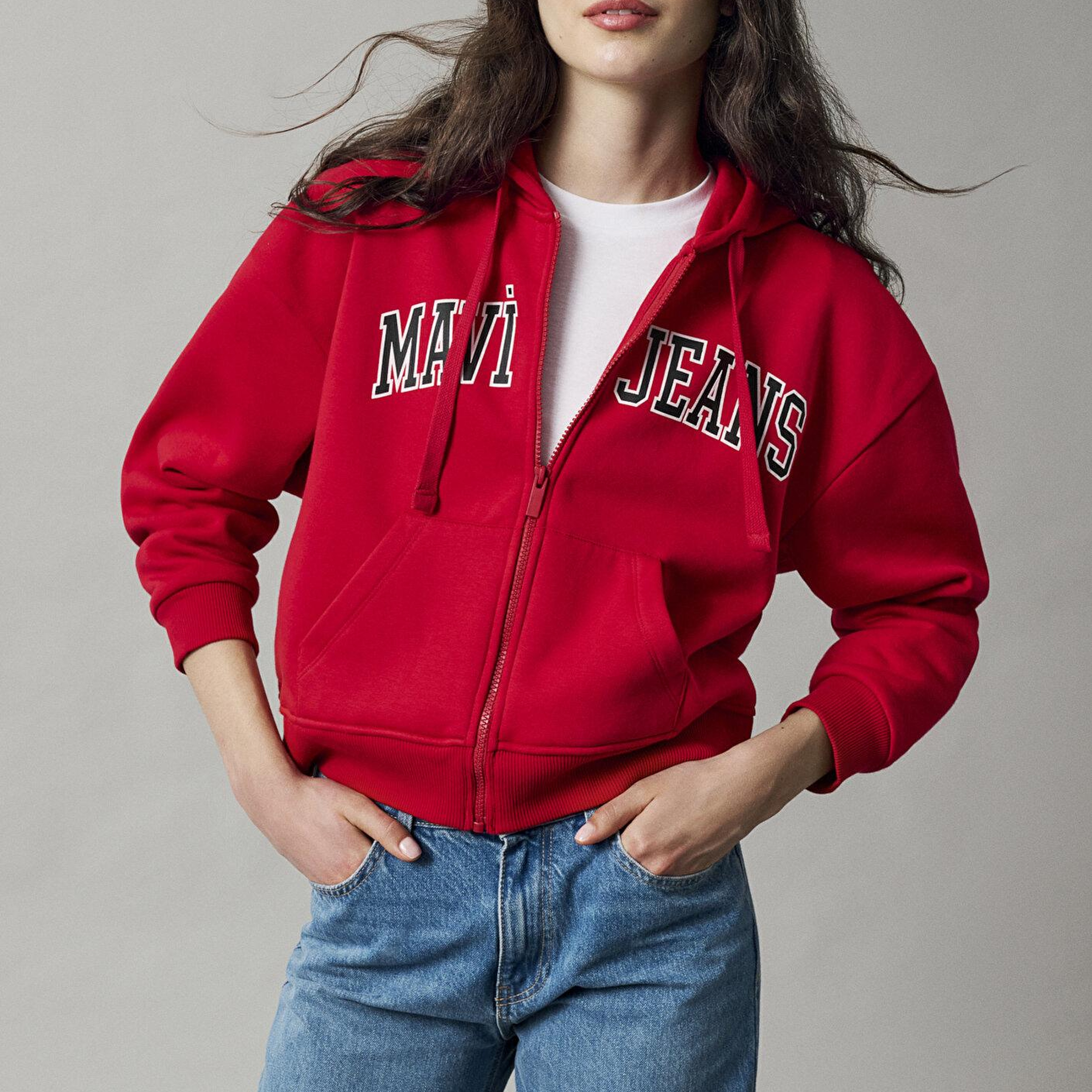 Mavi Mavi Jeans Kapüşonlu Kırmızı Sweatshirt 1S10587-86417