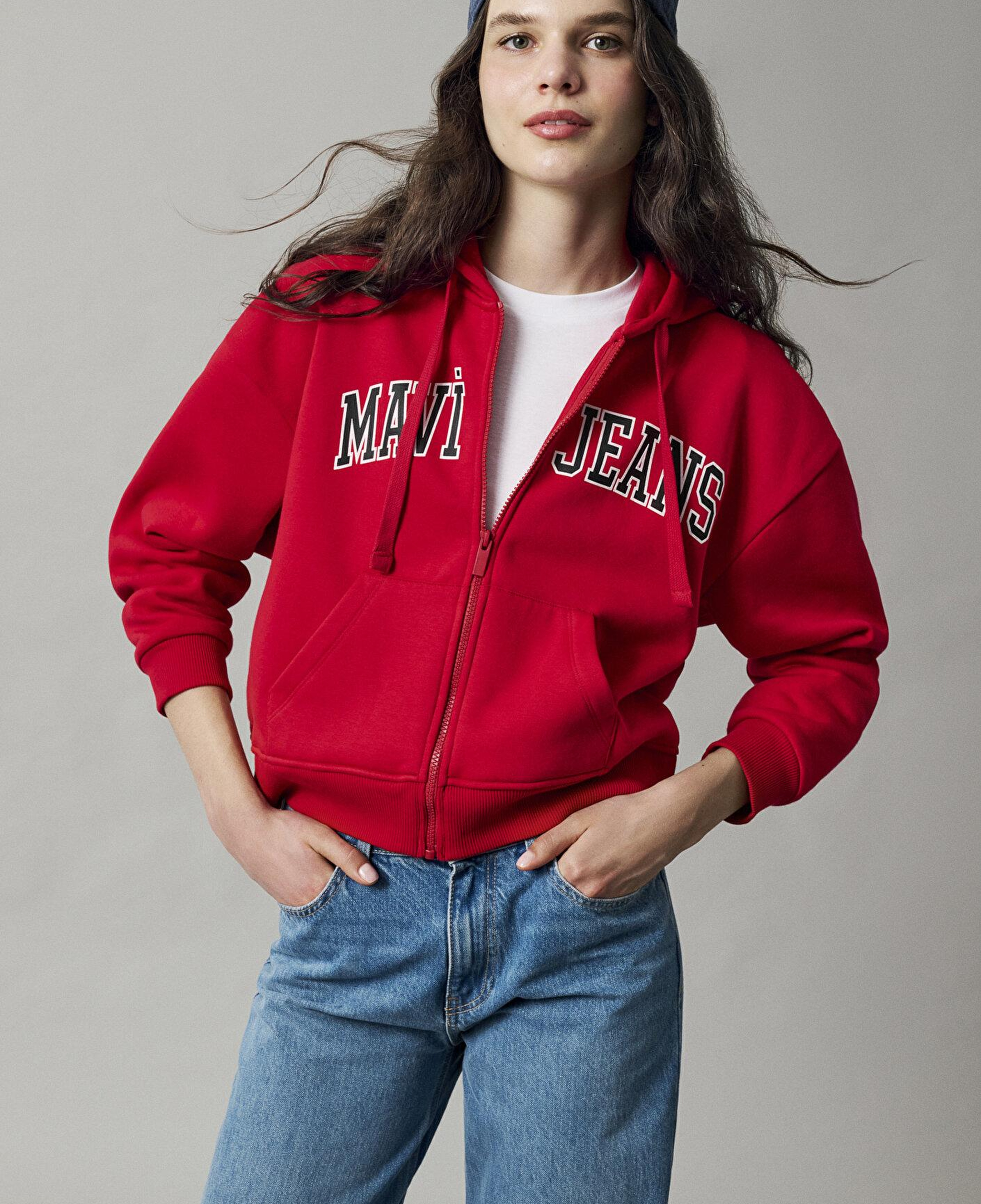 Mavi Mavi Jeans Kapüşonlu Kırmızı Sweatshirt 1S10587-86417