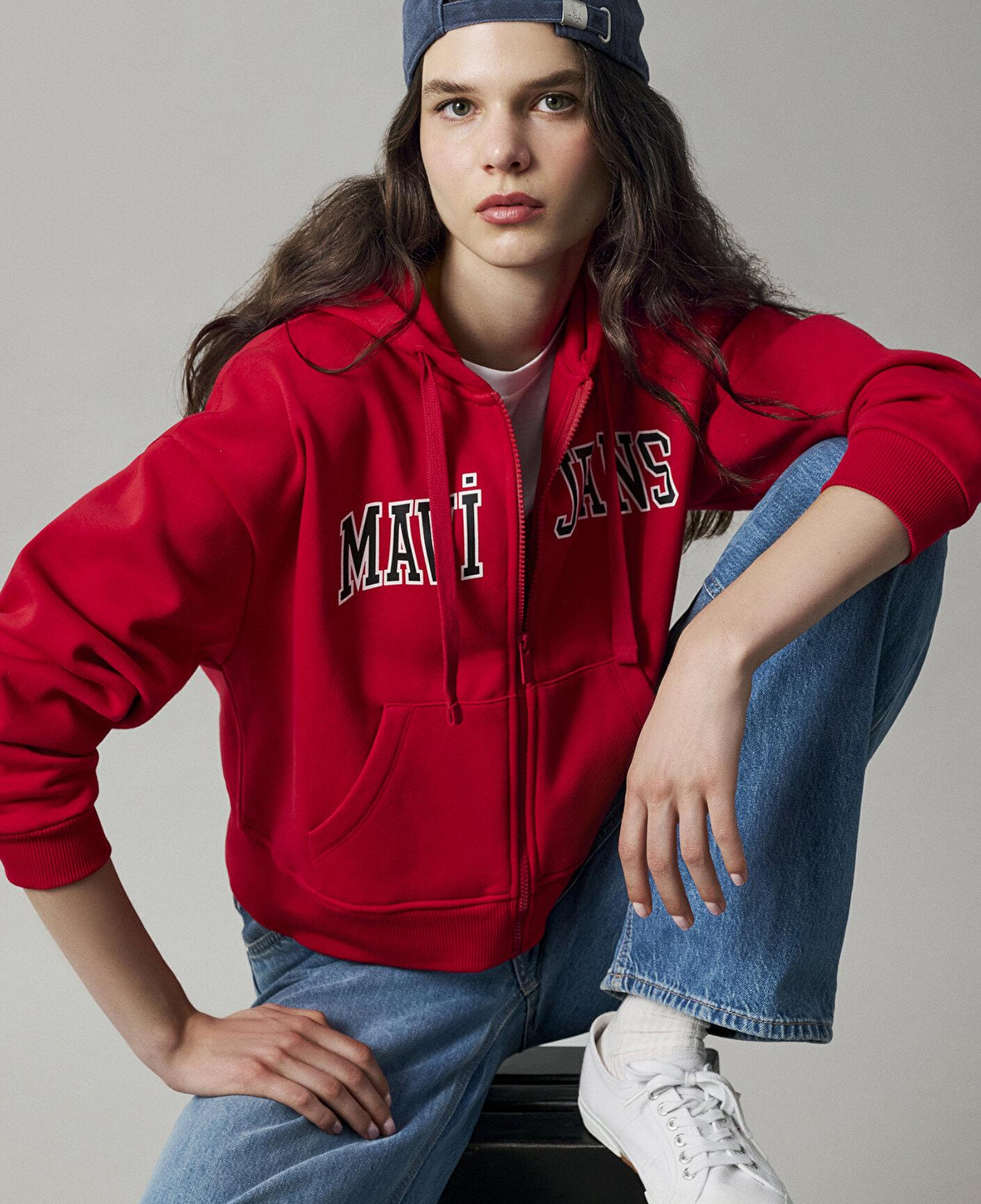 Mavi Mavi Jeans Kapüşonlu Kırmızı Sweatshirt 1S10587-86417