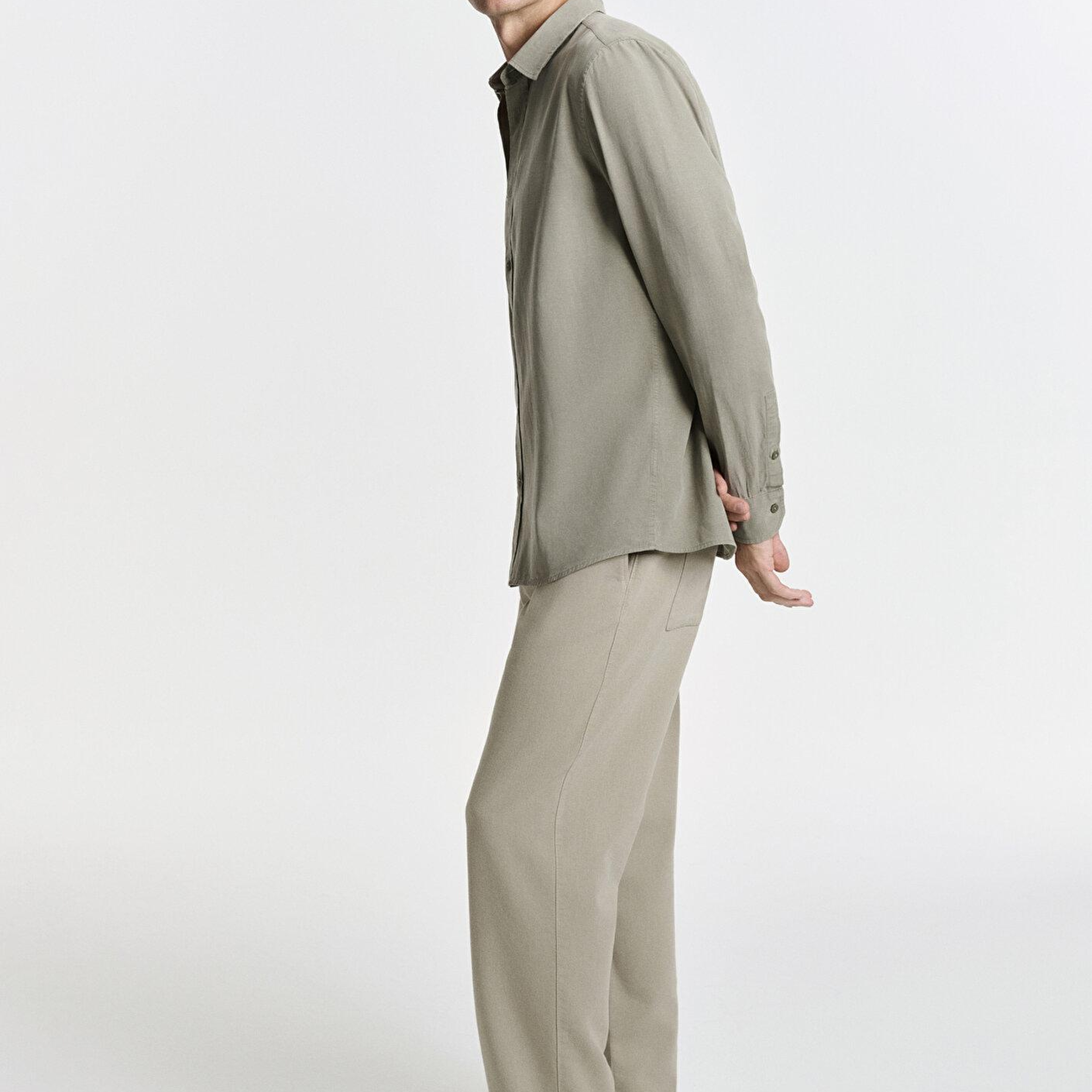 Mavi Keten (Tencel™) Lyocell Karışımlı Gri Jogger Pantolon 0010628-70146