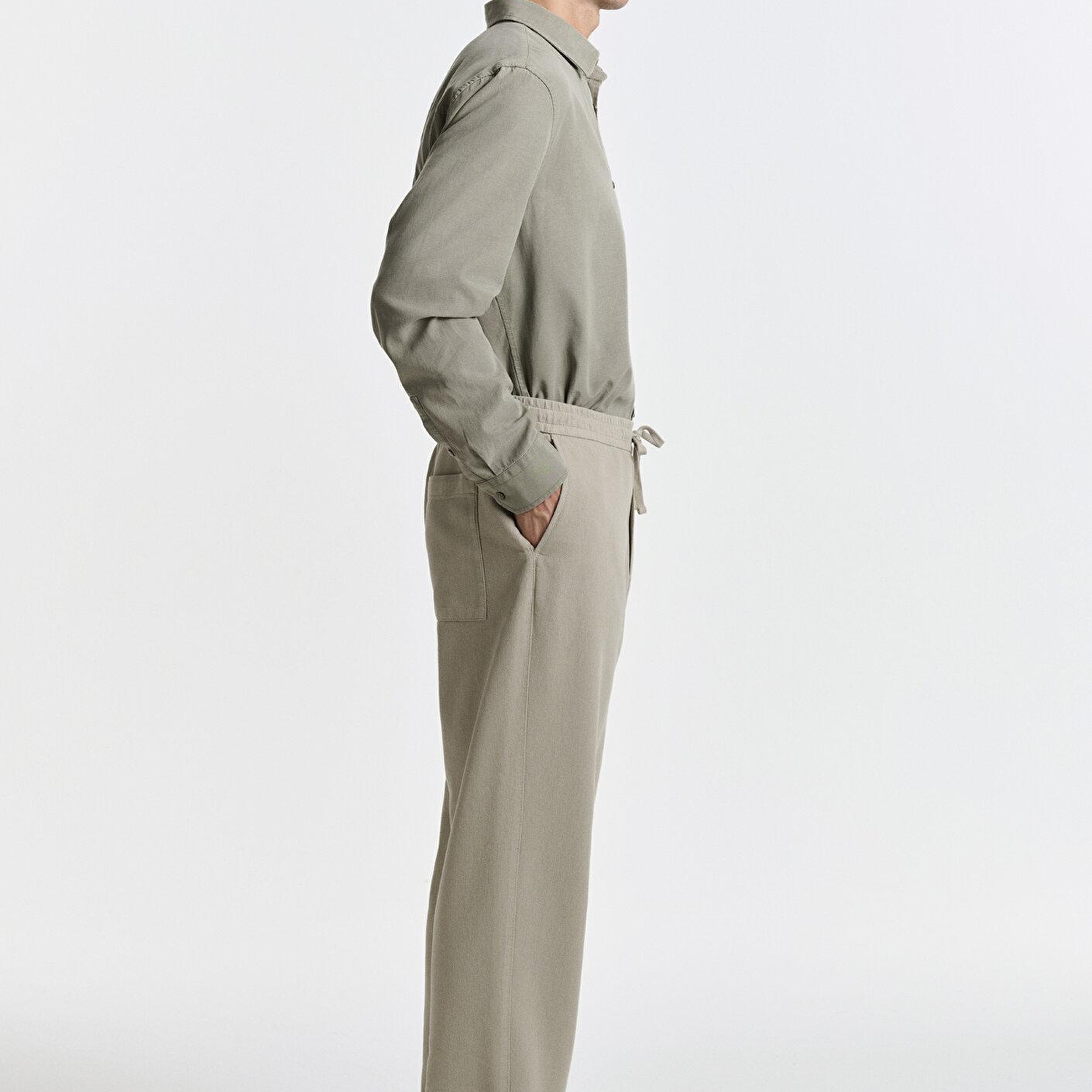 Mavi Keten (Tencel™) Lyocell Karışımlı Gri Jogger Pantolon 0010628-70146