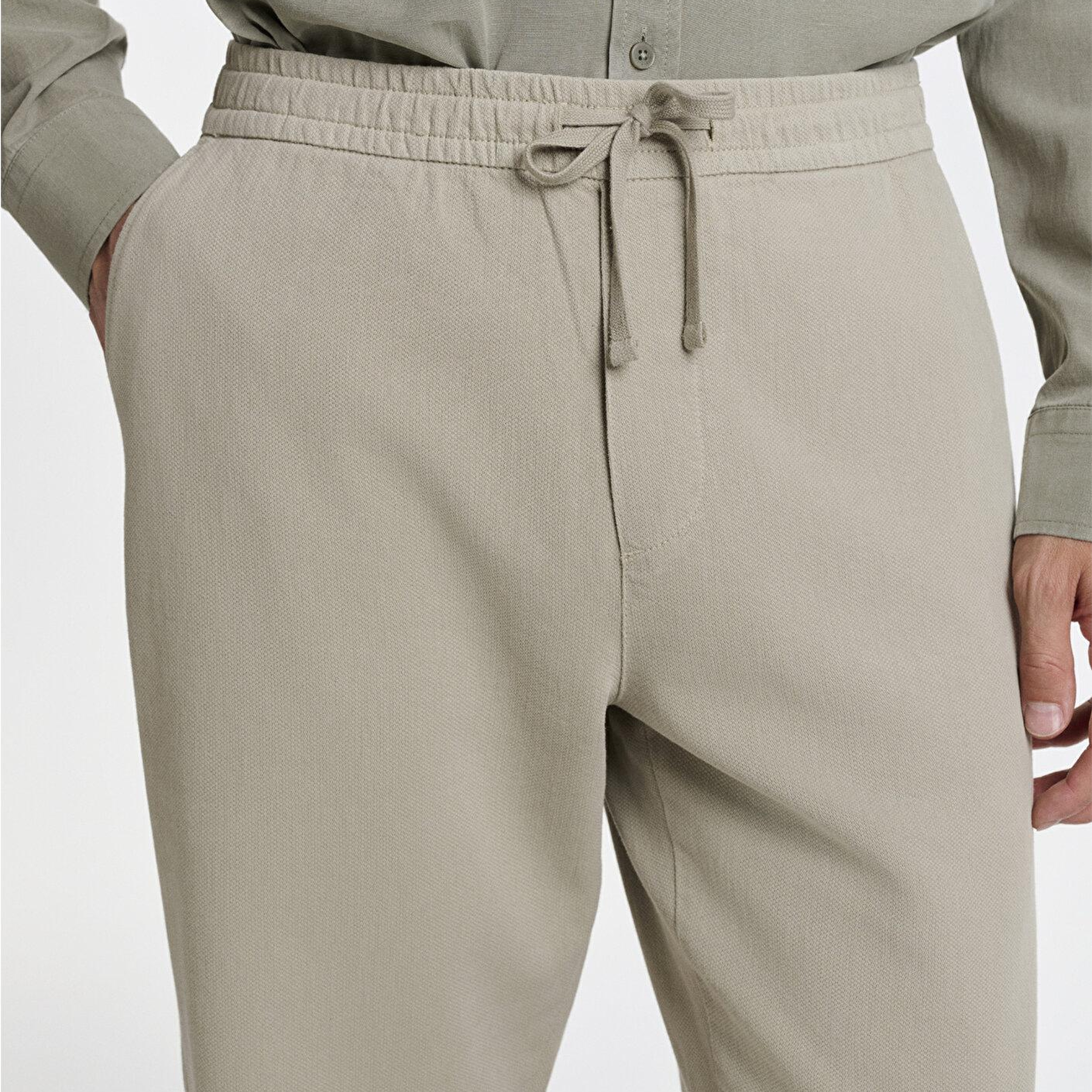 Mavi Keten (Tencel™) Lyocell Karışımlı Gri Jogger Pantolon 0010628-70146