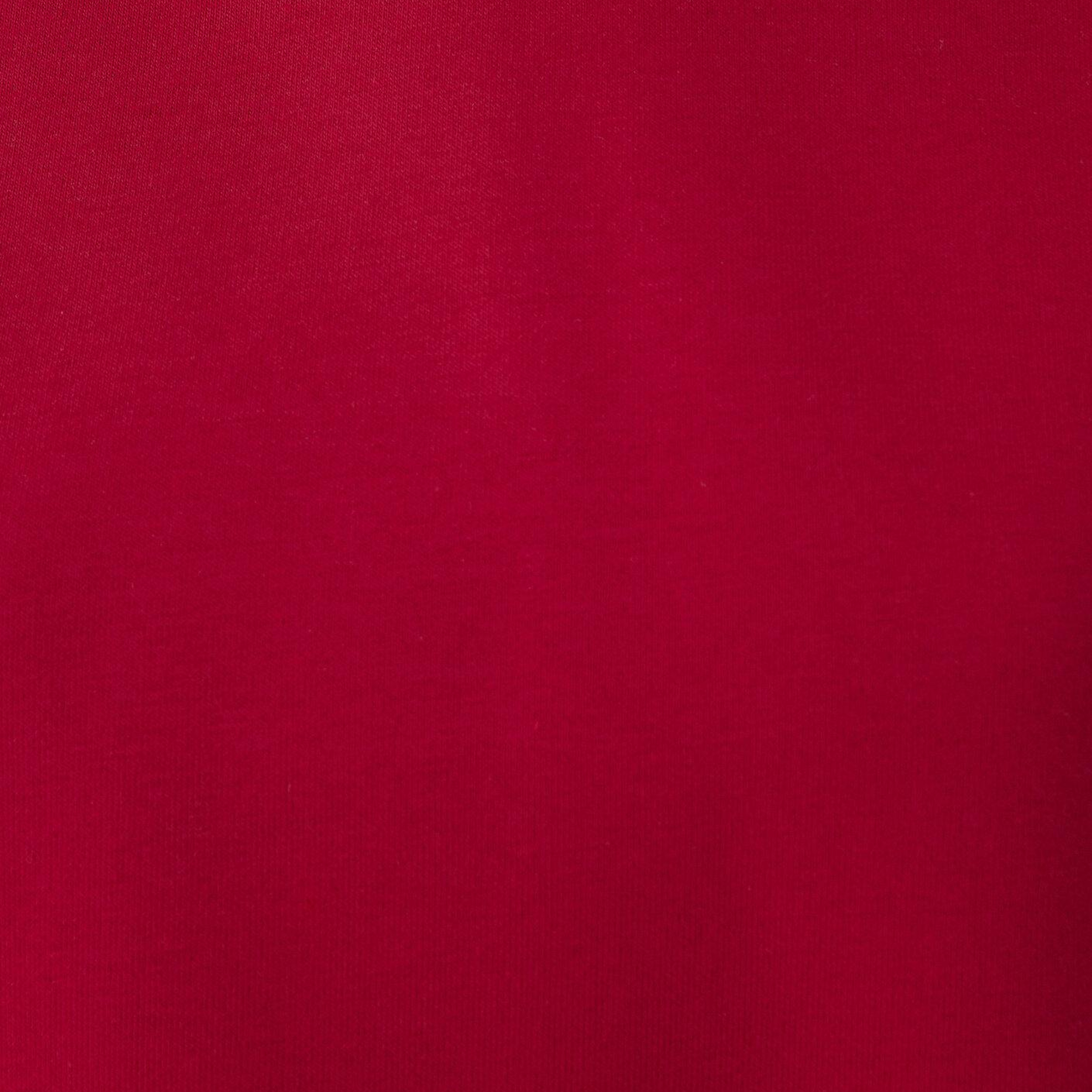 Mavi Kapüşonlu Kırmızı Basic Sweatshirt 1S10577-86417