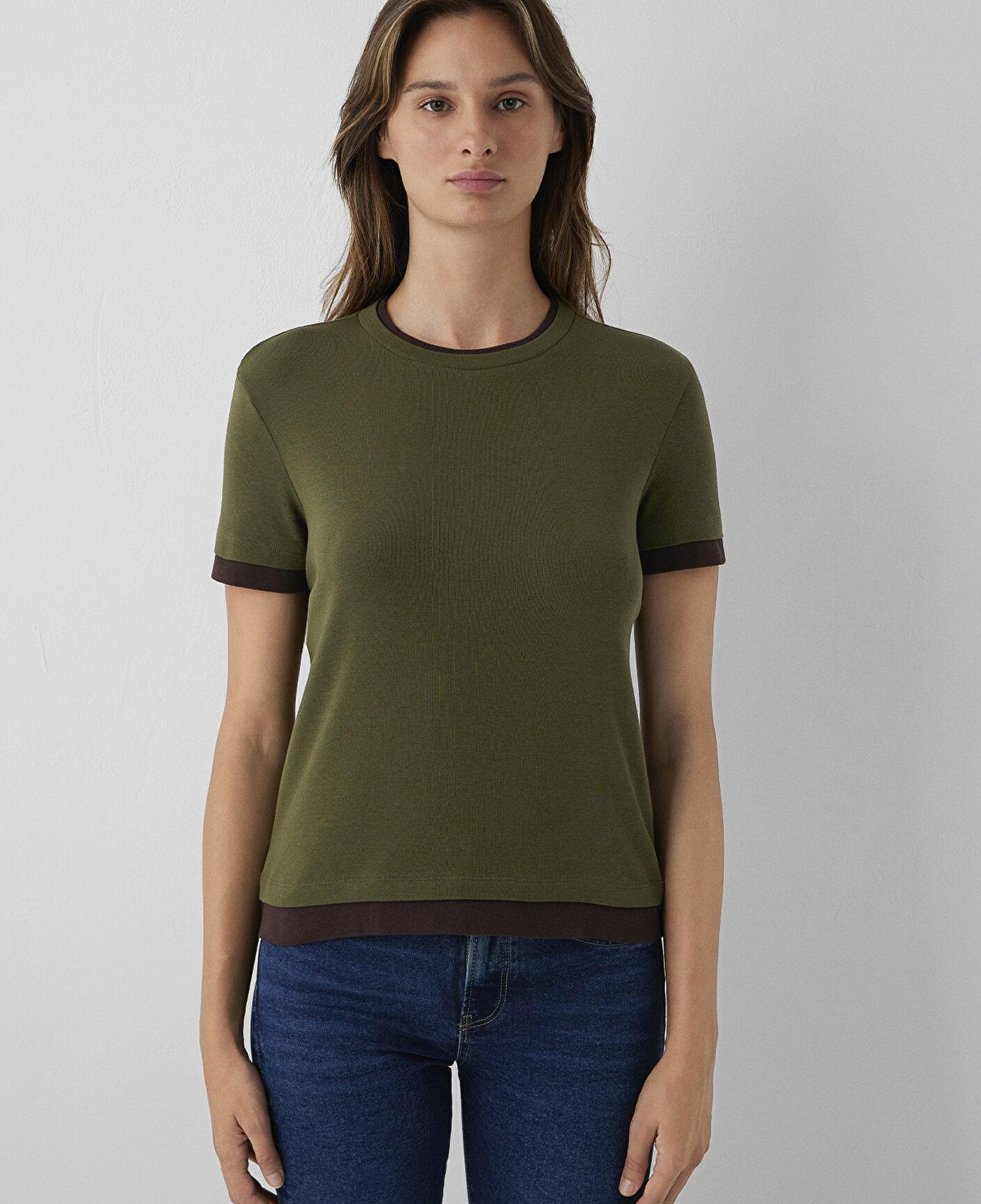Mavi Çift Kat Görünümlü Haki Tişört Slim Fit / Dar Kesim 1614185-71543