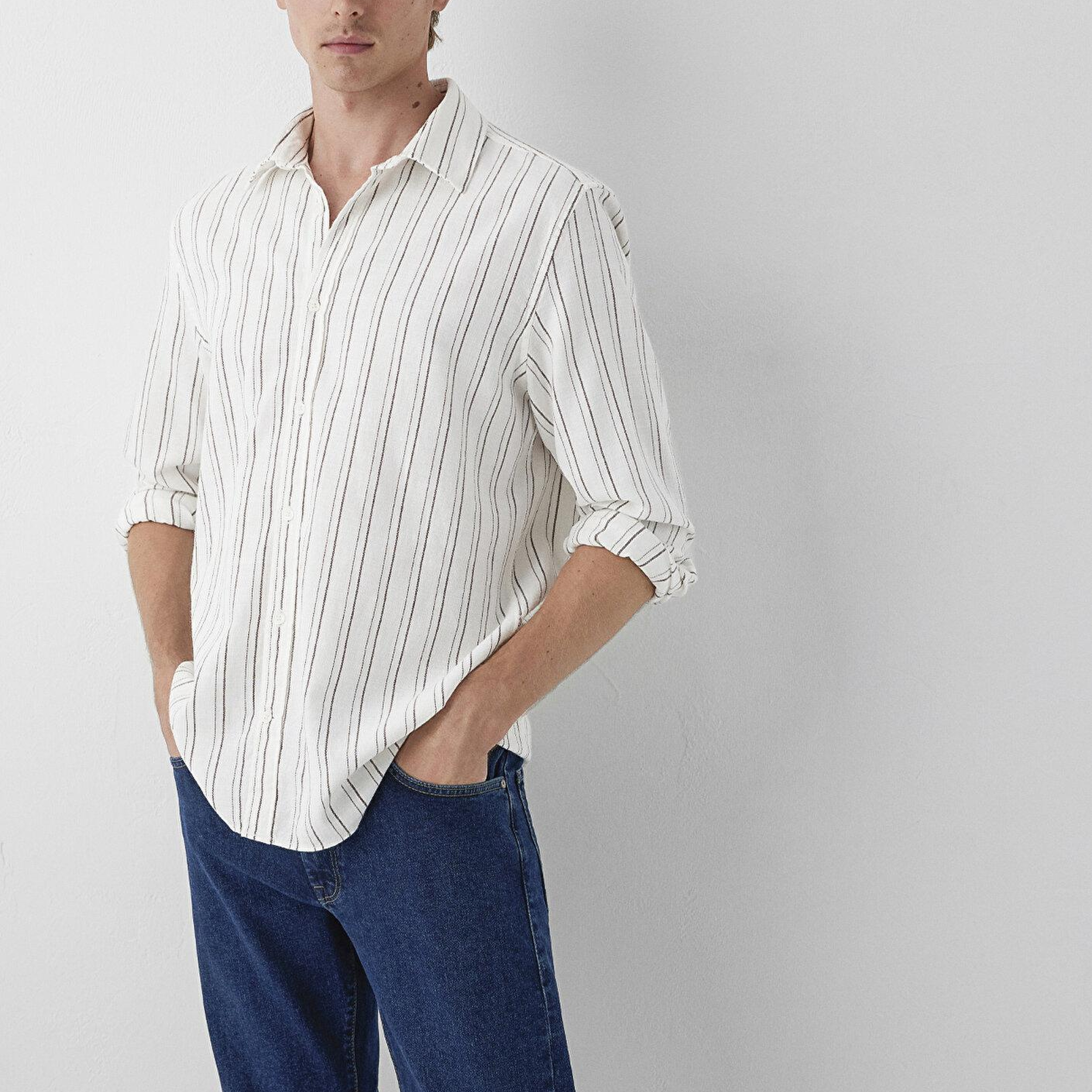 Mavi Çizgili Gömlek Regular Fit / Normal Kesim 0212095-91752
