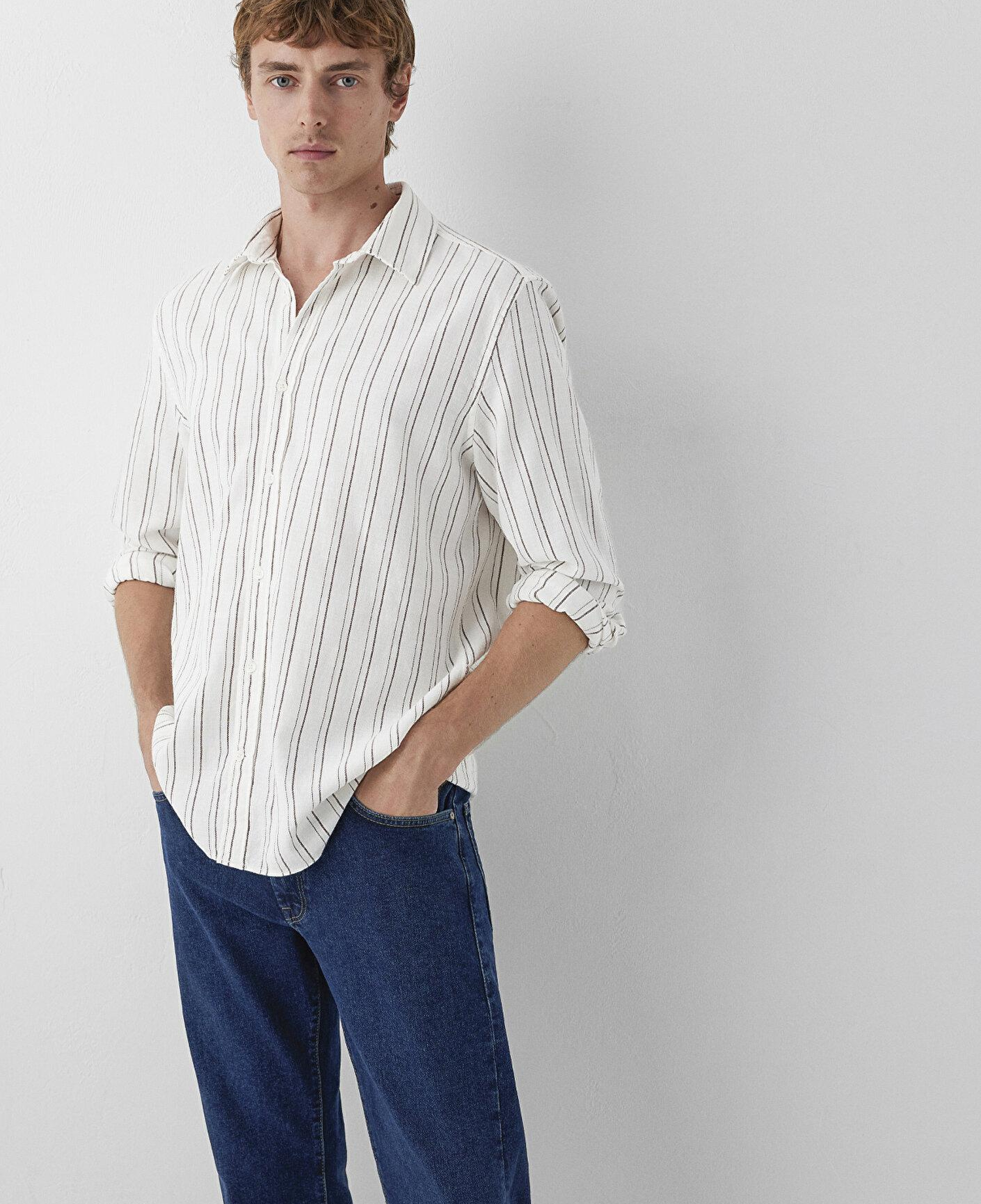 Mavi Çizgili Gömlek Regular Fit / Normal Kesim 0212095-91752