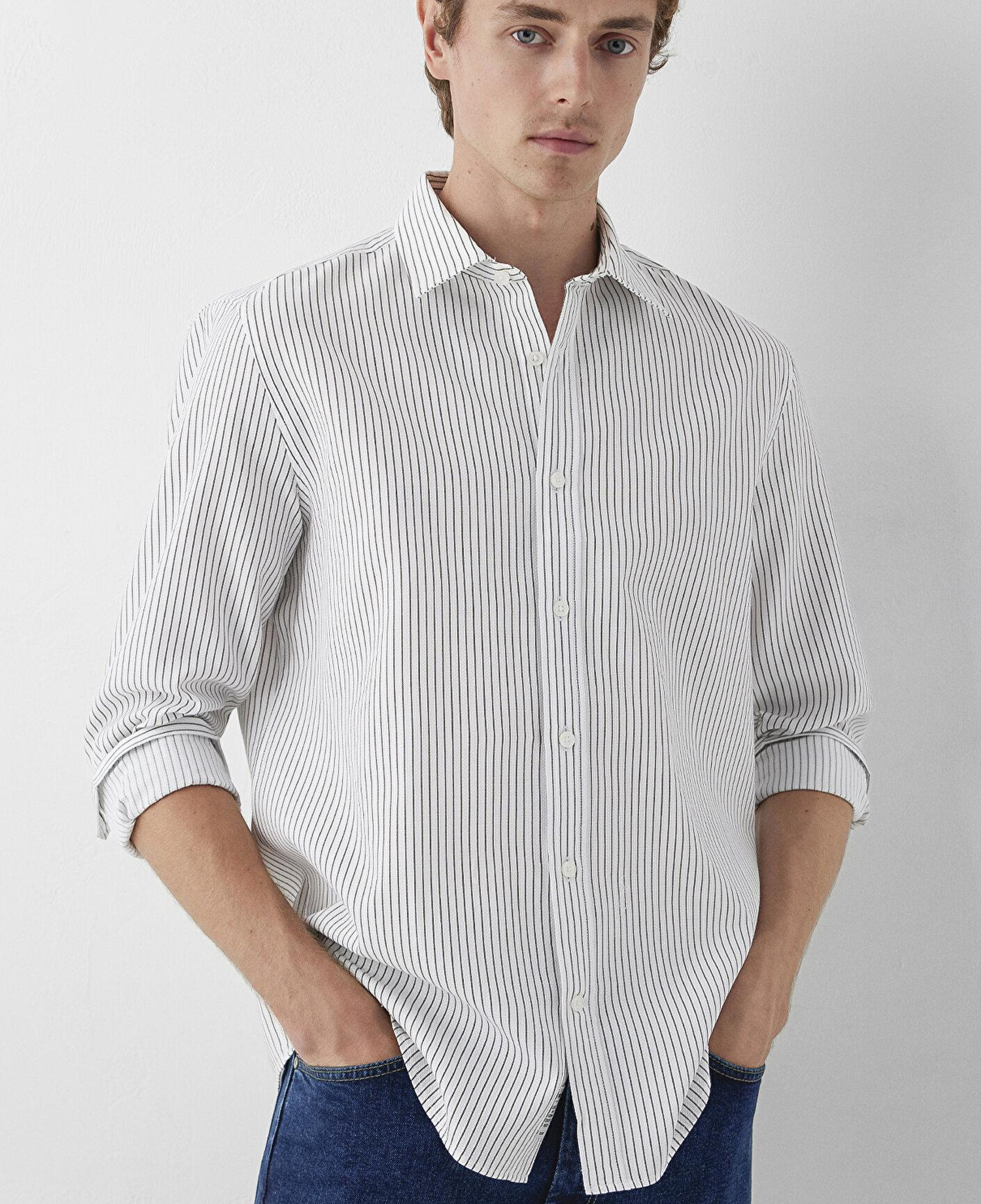 Mavi Çizgili Gömlek Regular Fit / Normal Kesim 0212096-91697