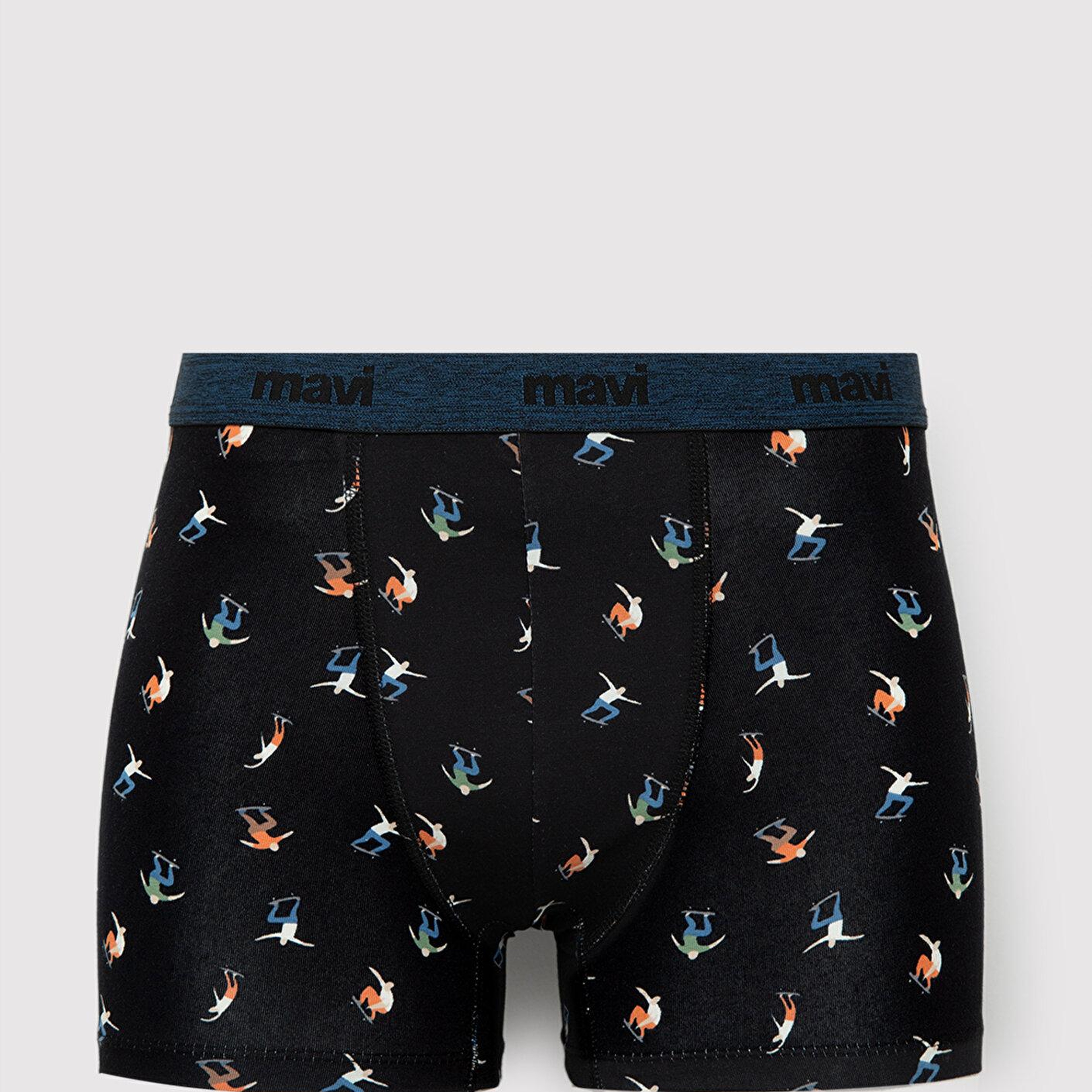 Mavi Baskılı Siyah Boxer 0912481-900
