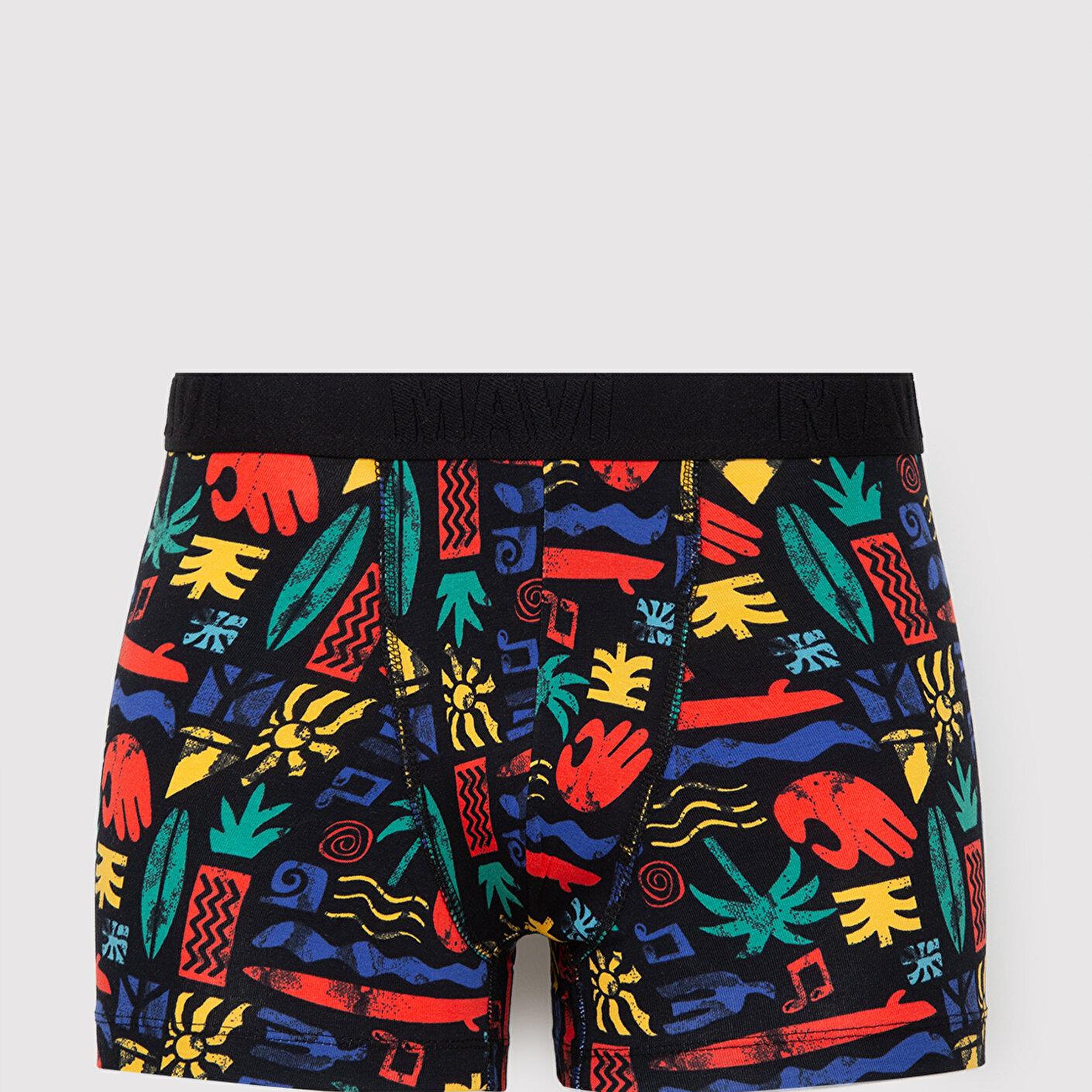 Mavi Baskılı Siyah Boxer 0912476-900