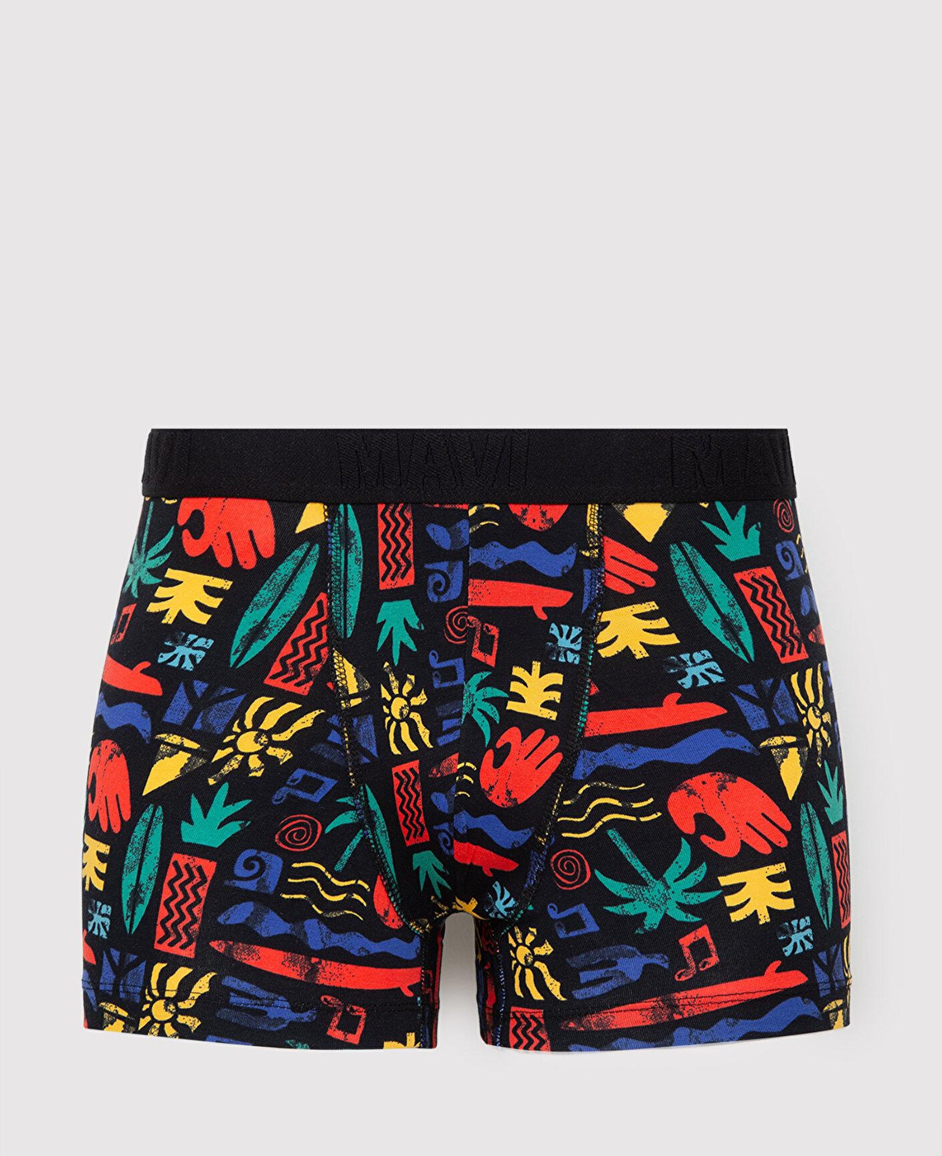 Mavi Baskılı Siyah Boxer 0912476-900
