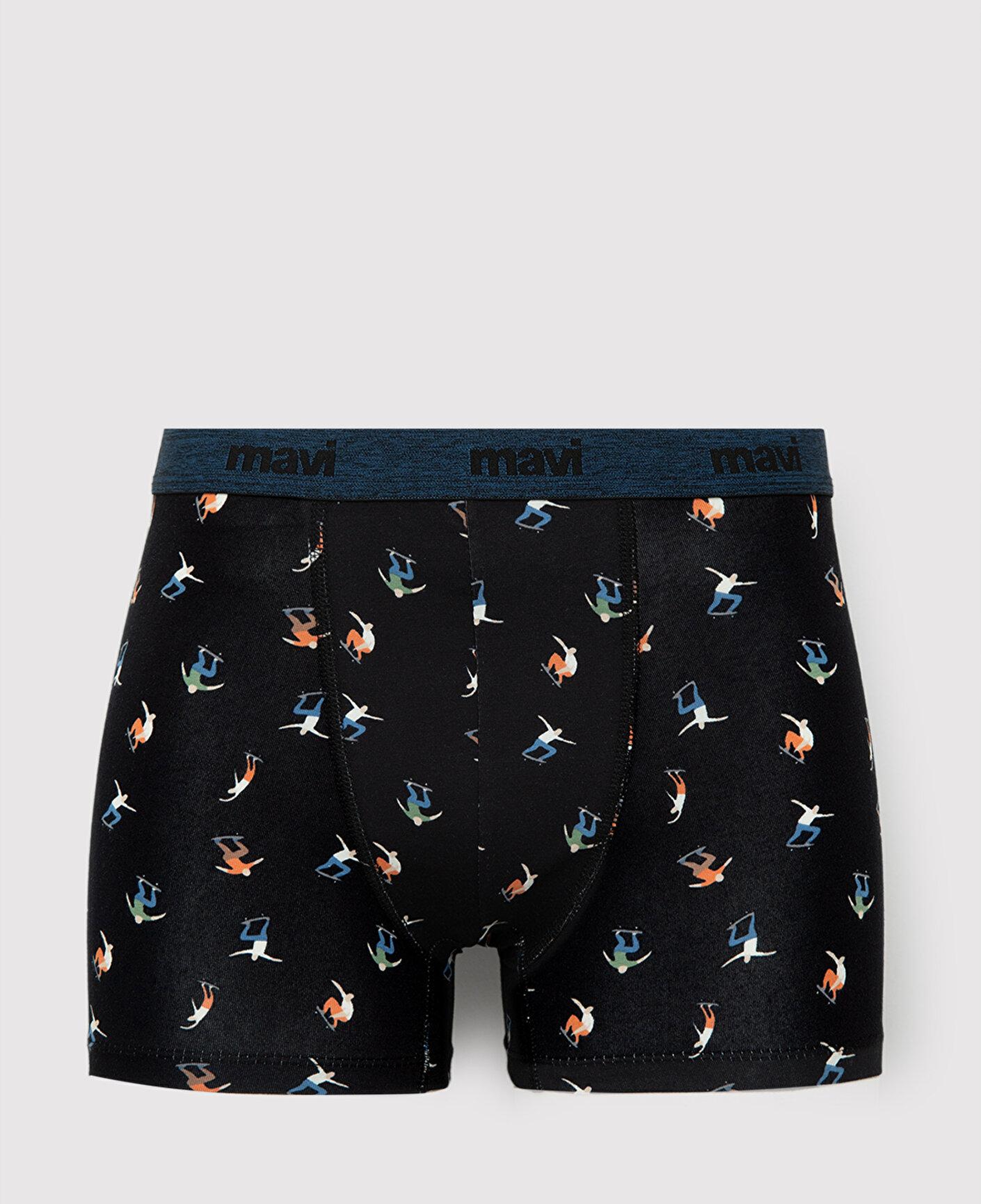 Mavi Baskılı Siyah Boxer 0912481-900
