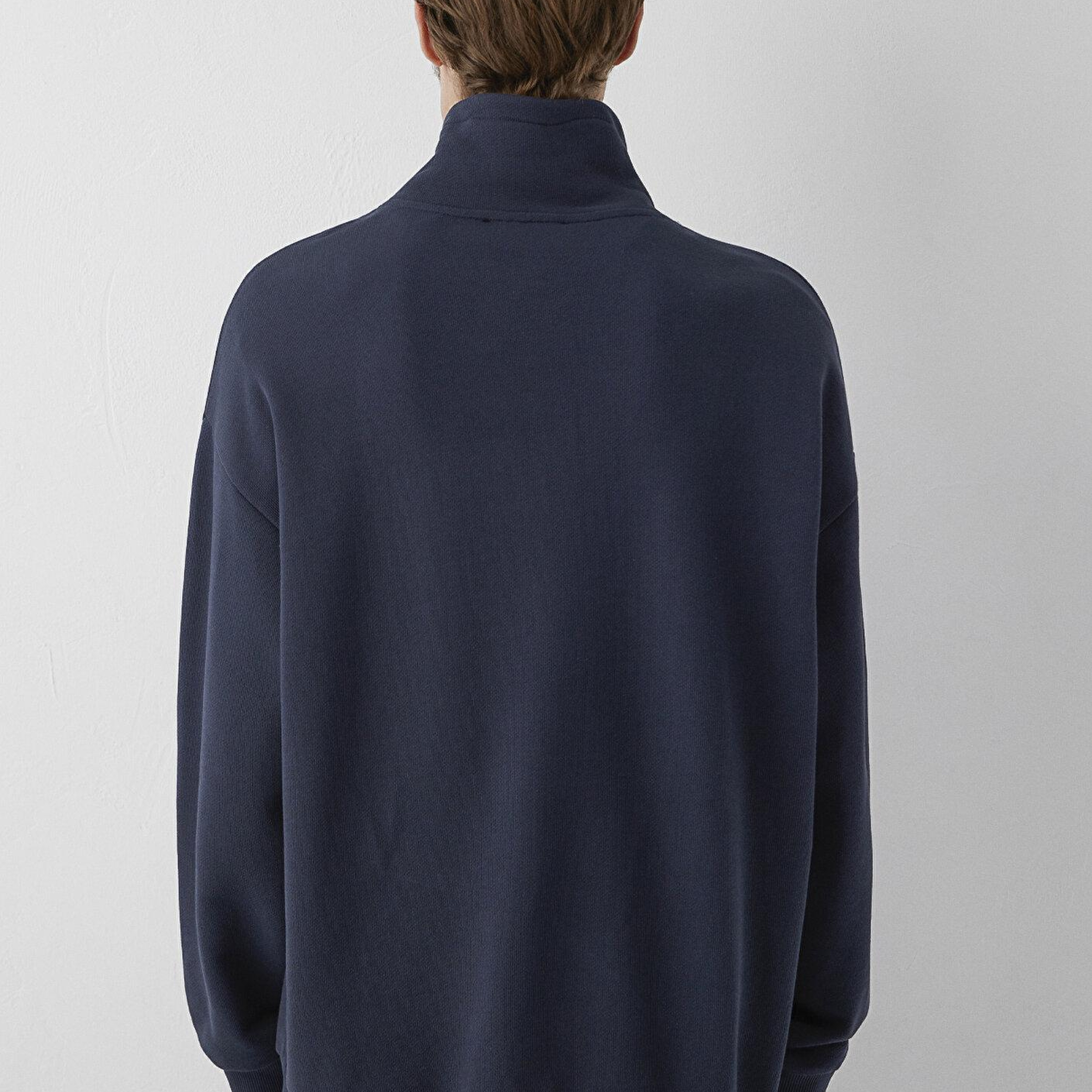 Mavi Mavi Logo Baskılı Yarı Fermuarlı Lacivert Sweatshirt 0S10678-70490