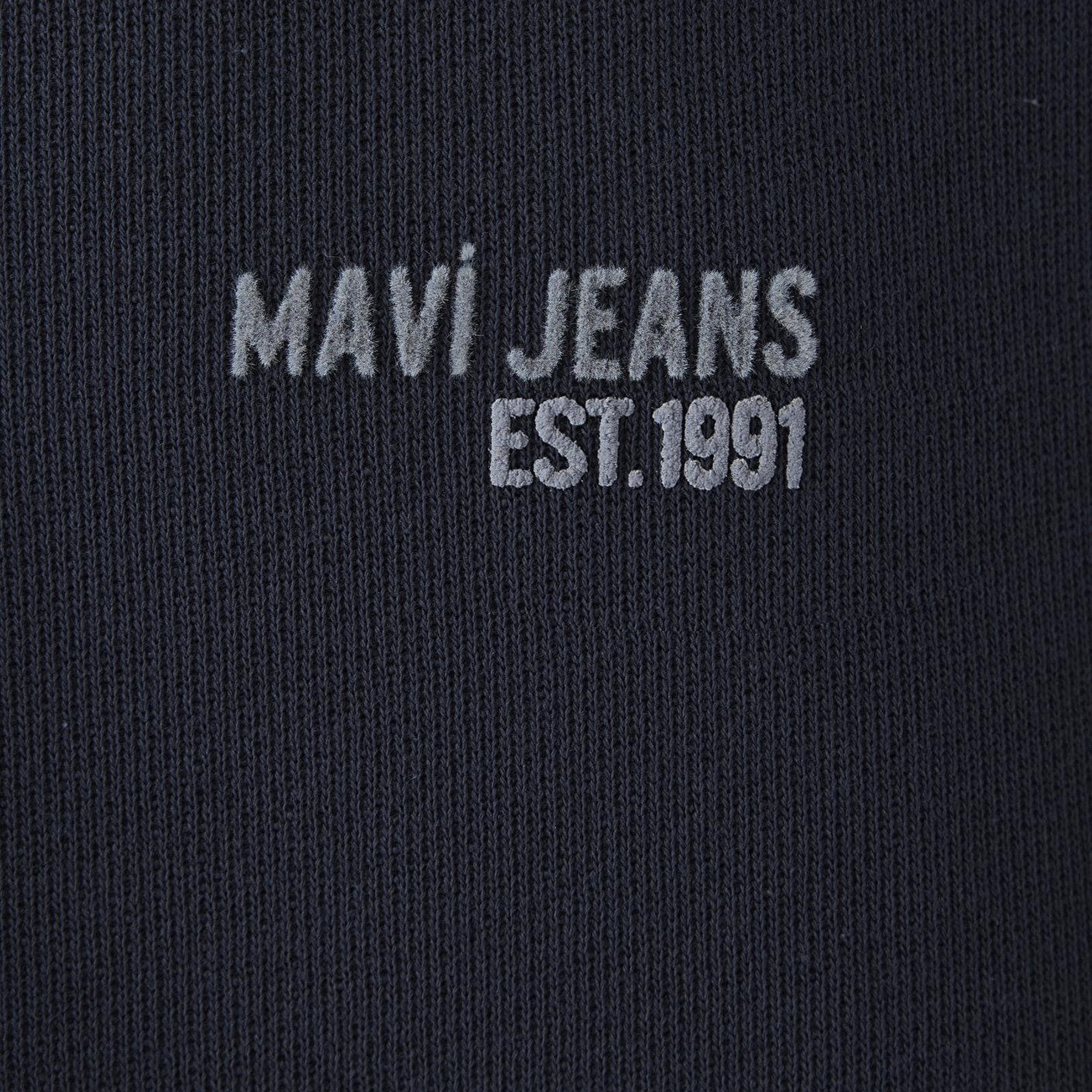 Mavi Mavi Logo Baskılı Yarı Fermuarlı Lacivert Sweatshirt 0S10678-70490