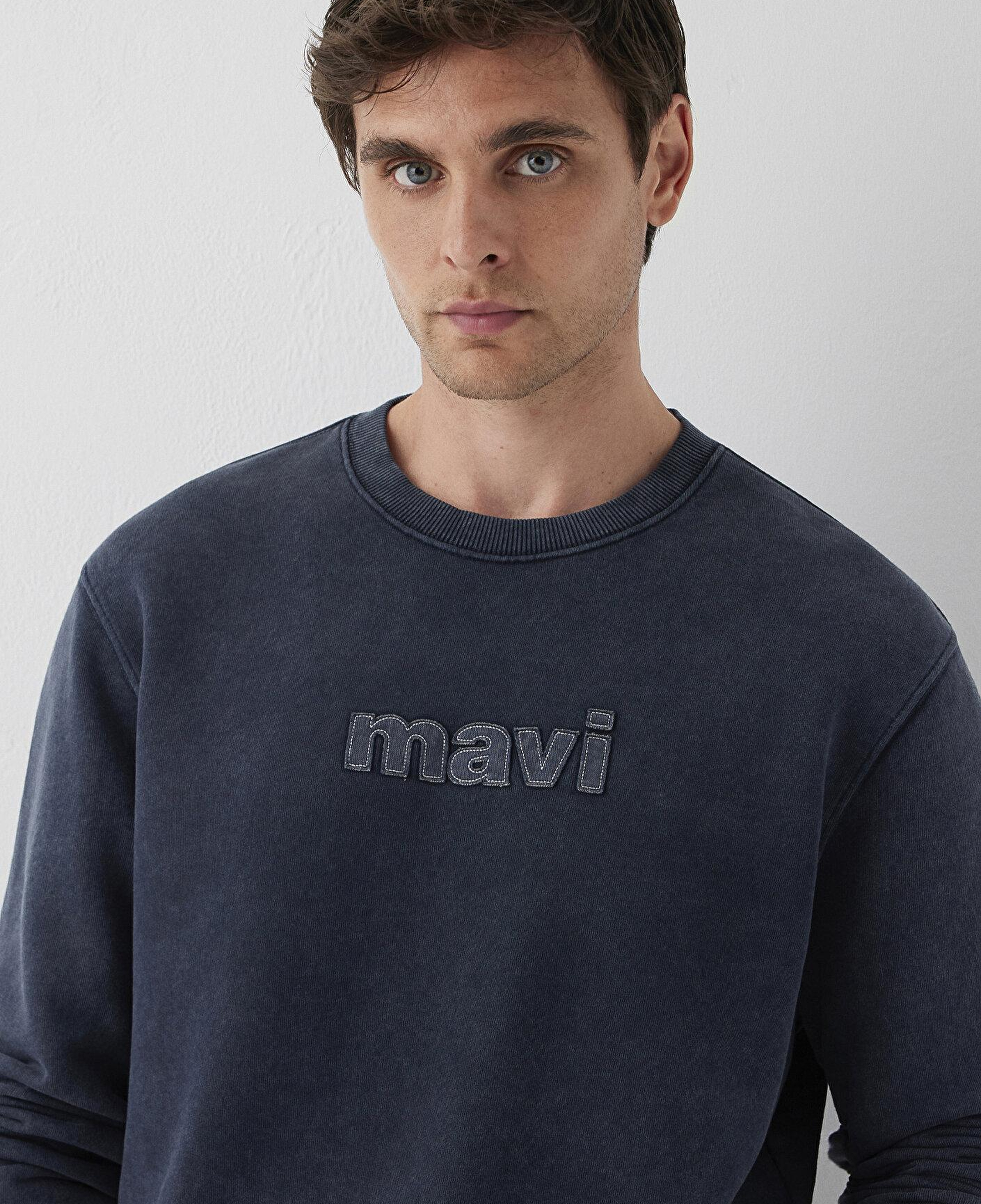 Mavi Mavi Logo Baskılı Lacivert Sweatshirt 0S20102-70489