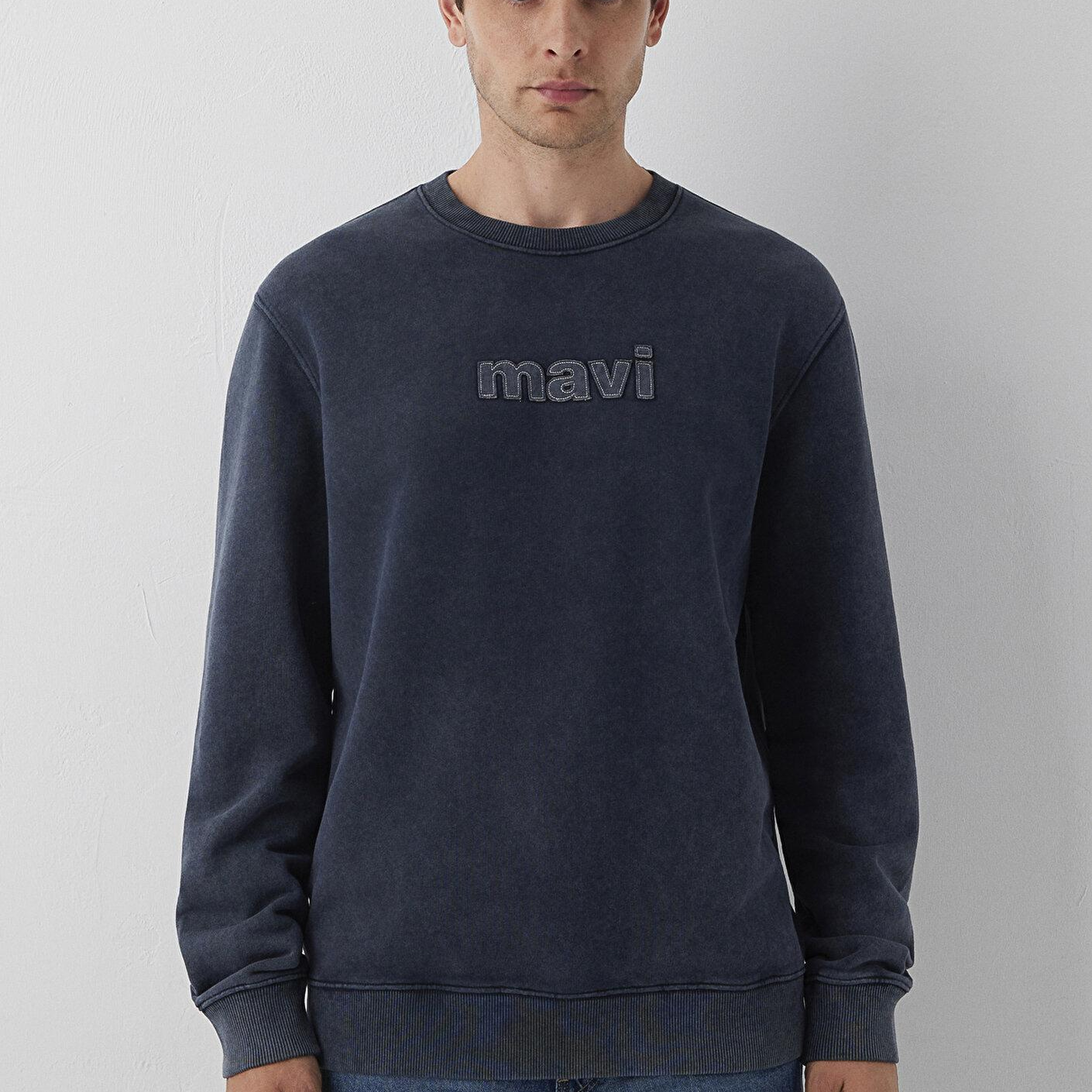 Mavi Mavi Logo Baskılı Lacivert Sweatshirt 0S20102-70489