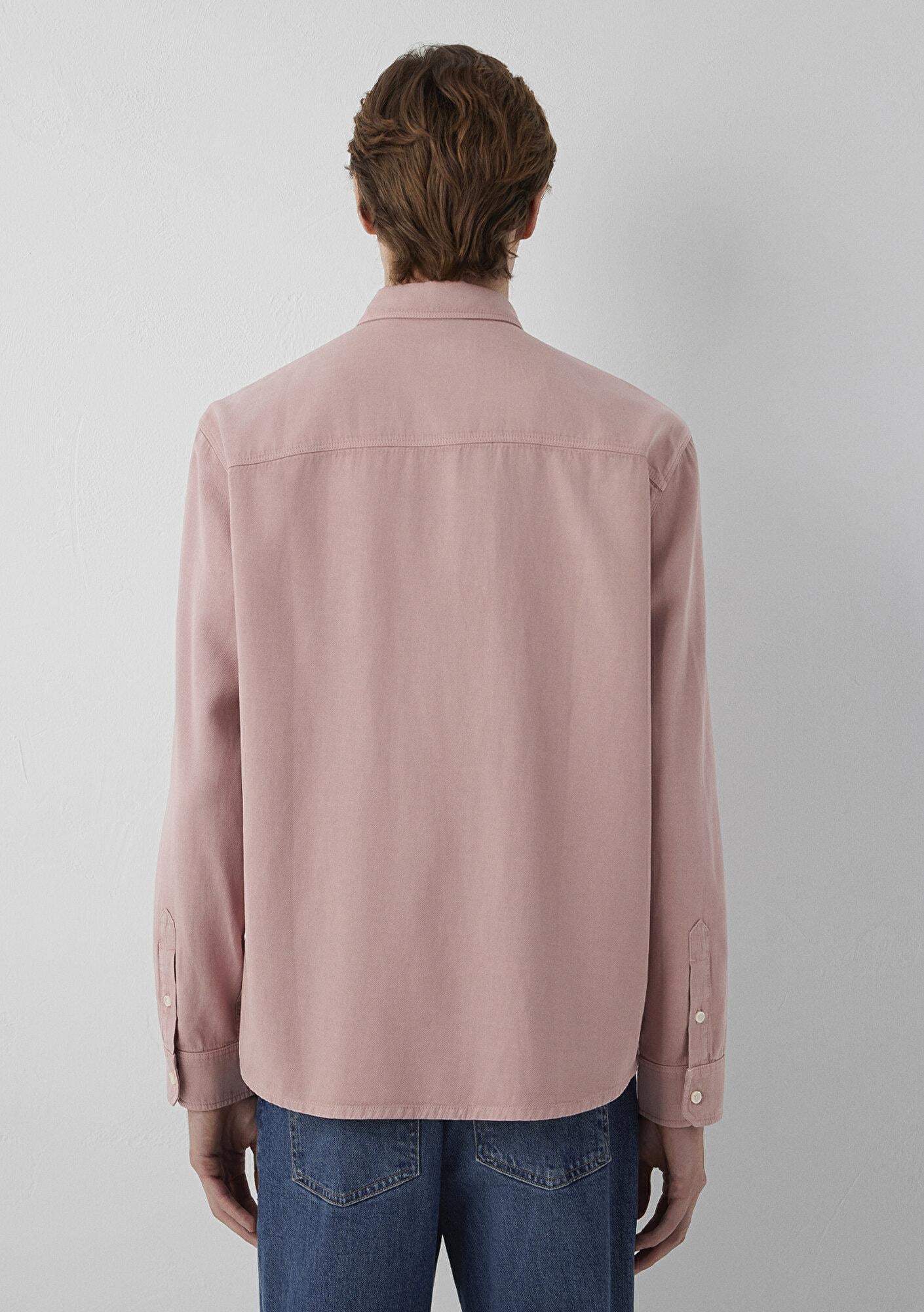 Mavi Keten (Tencel™) Lyocell Karışımlı Pembe Gömlek Regular Fit / Normal Kesim 0211482-70948