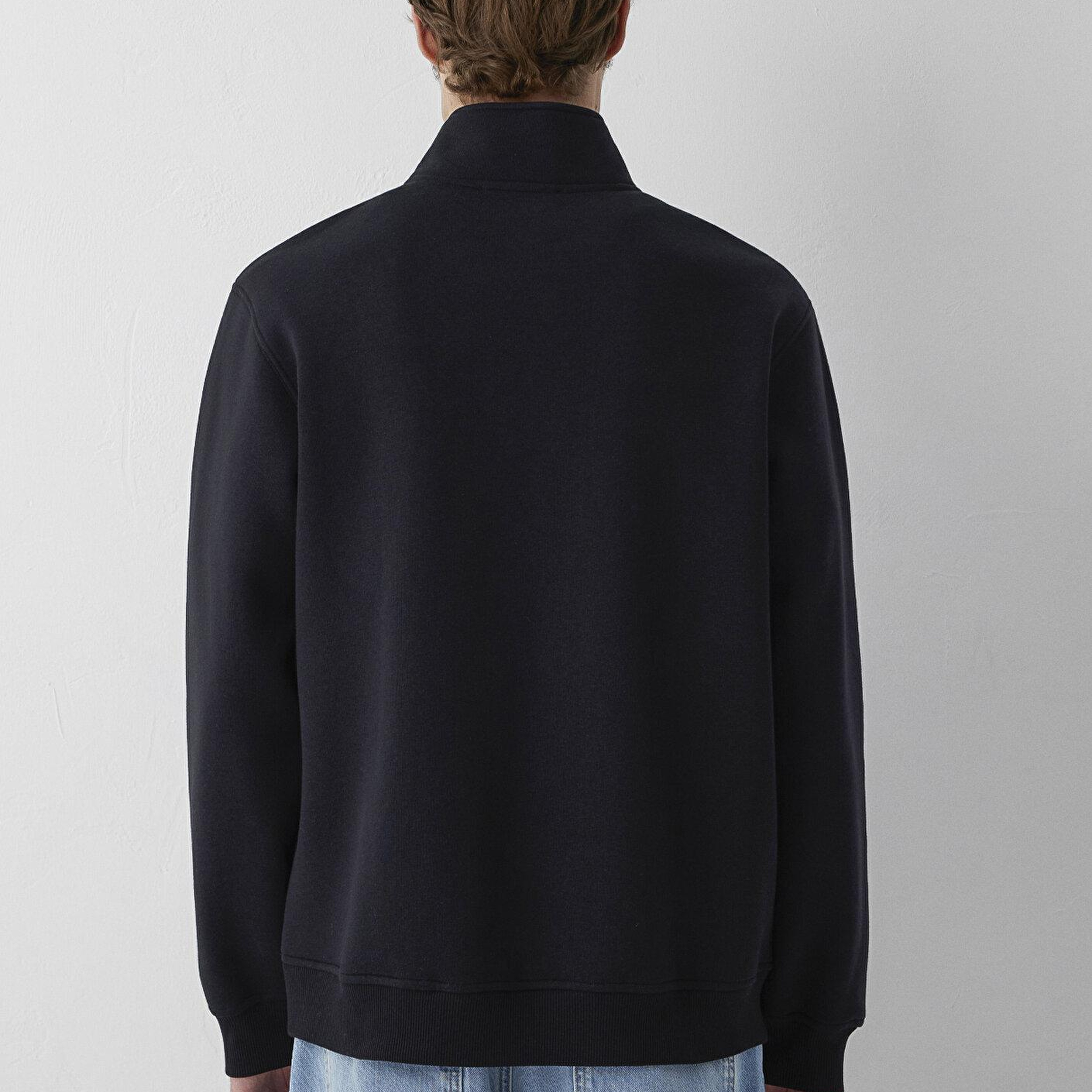 Mavi Mavi Logo Yarı Fermuarlı Siyah Sweatshirt 0S20112-900