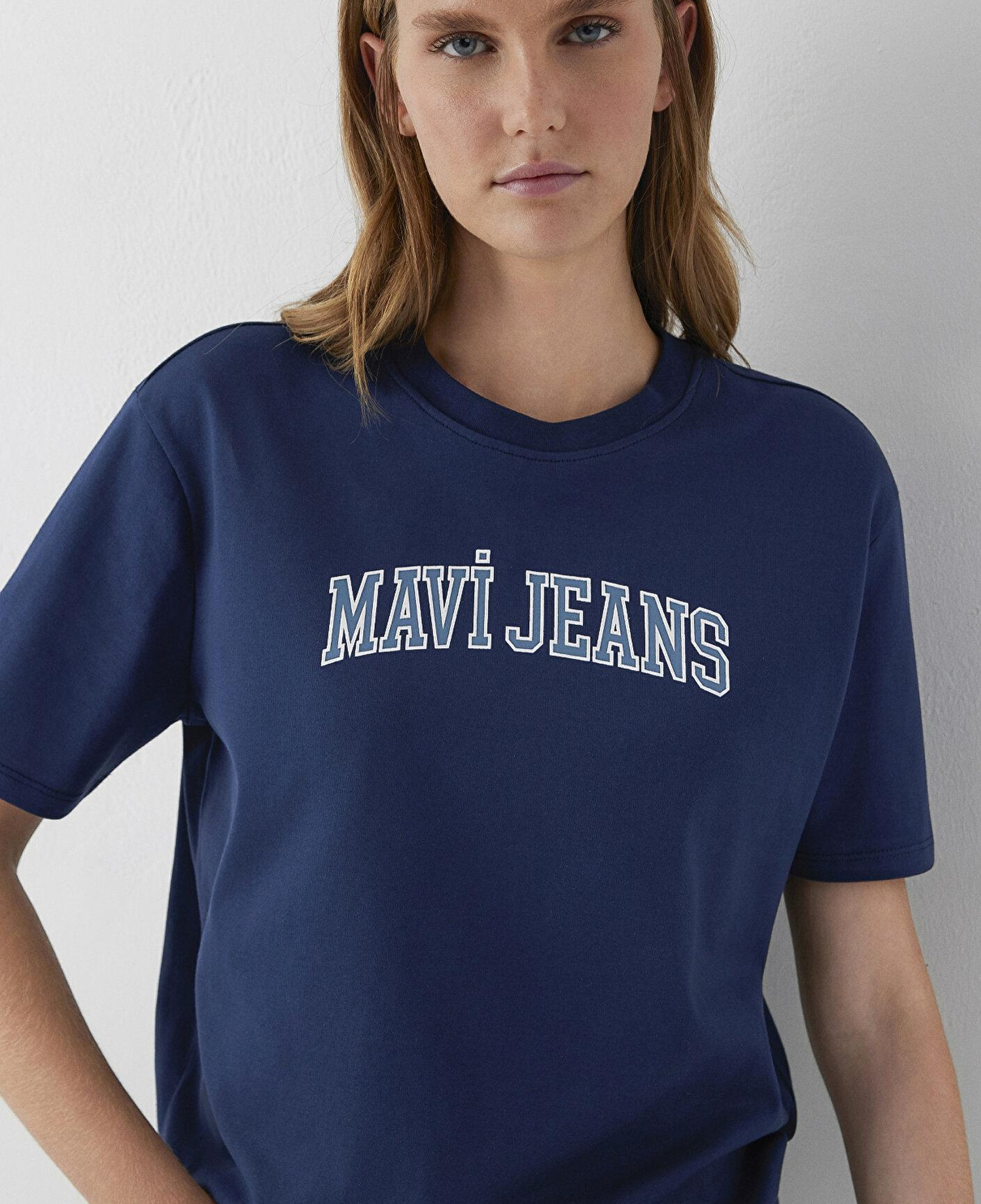 Mavi Mavi Jeans Baskılı Lacivert Tişört Regular Fit / Normal Kesim 1614381-70488