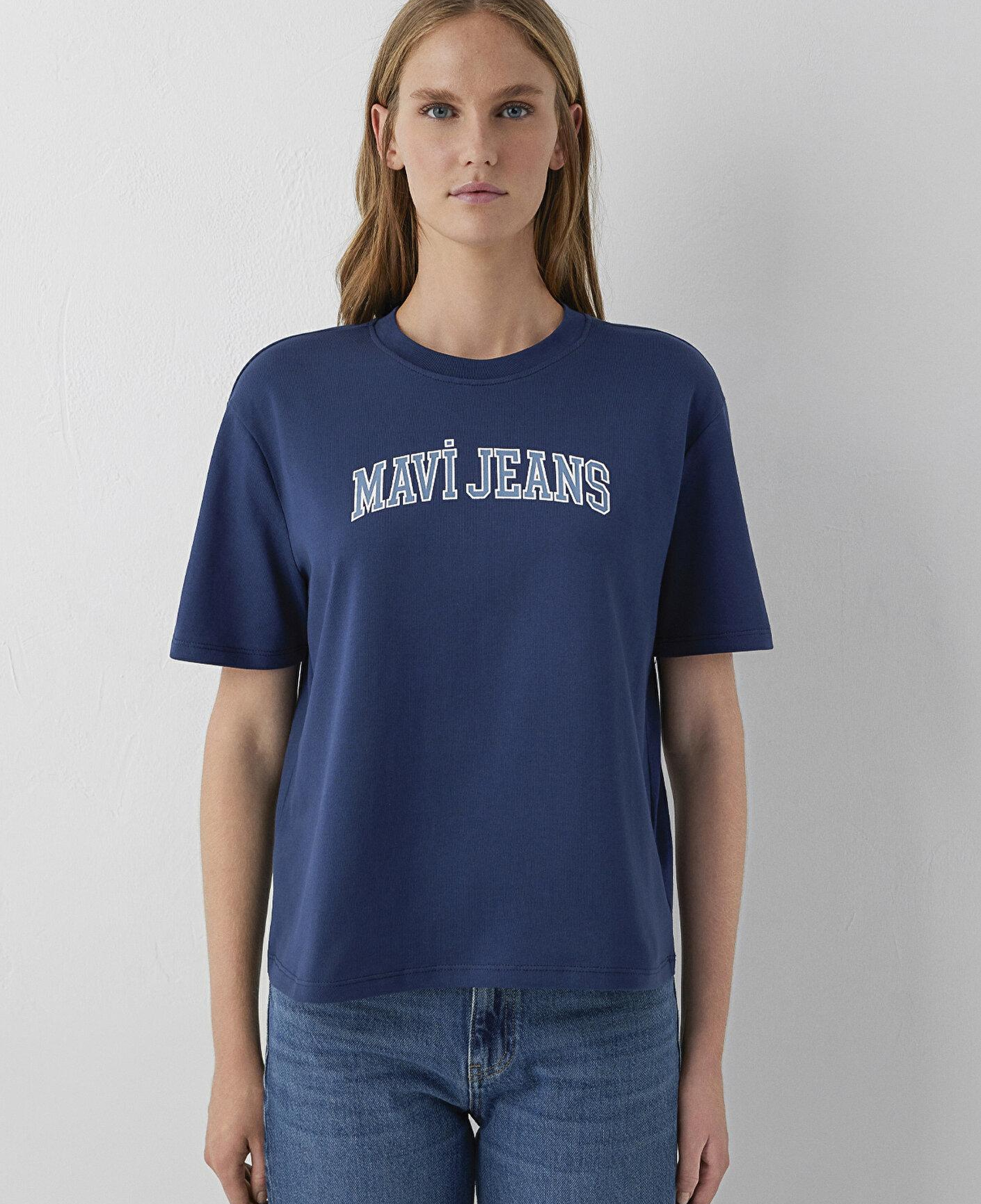Mavi Mavi Jeans Baskılı Lacivert Tişört Regular Fit / Normal Kesim 1614381-70488