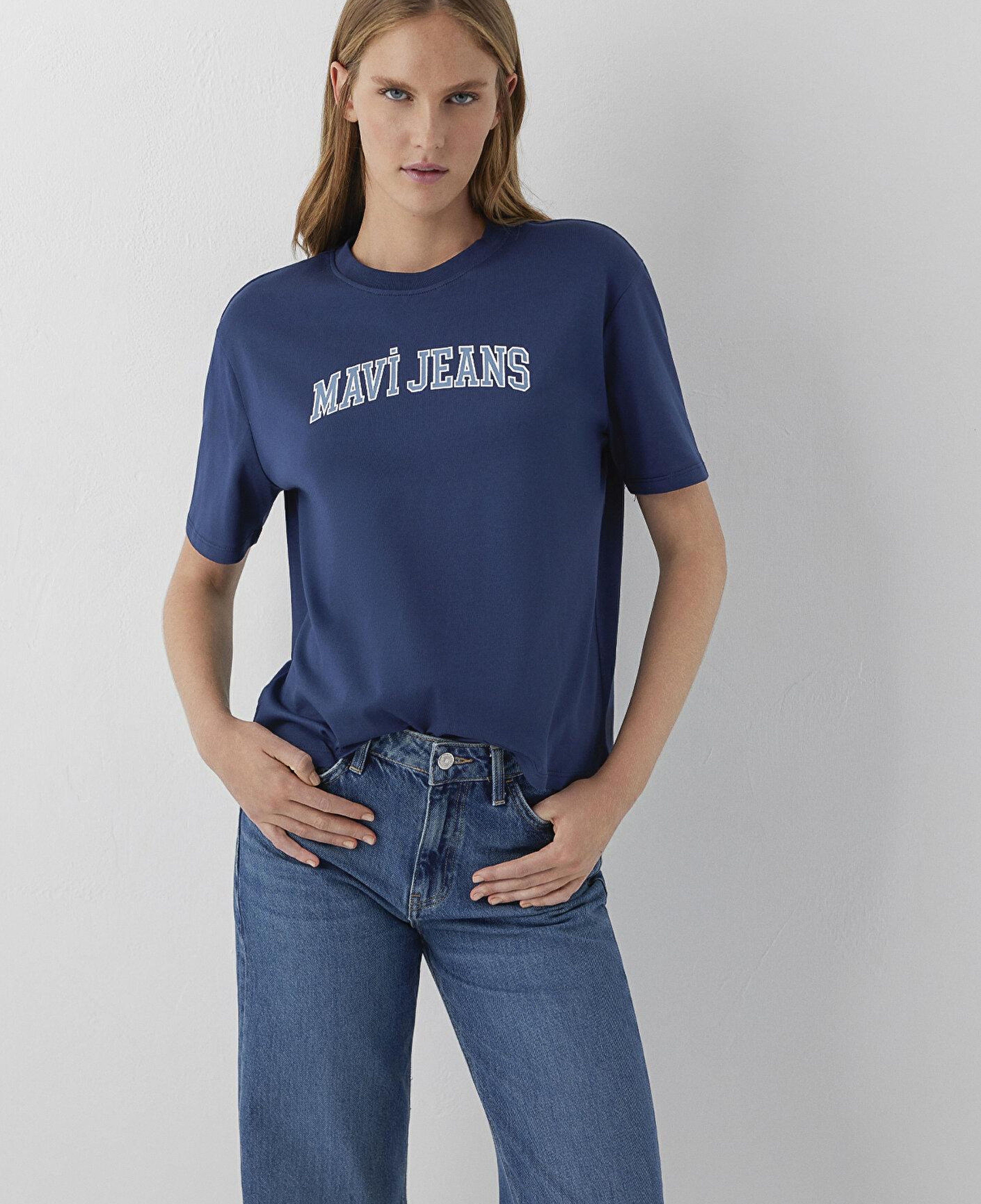 Mavi Mavi Jeans Baskılı Lacivert Tişört Regular Fit / Normal Kesim 1614381-70488