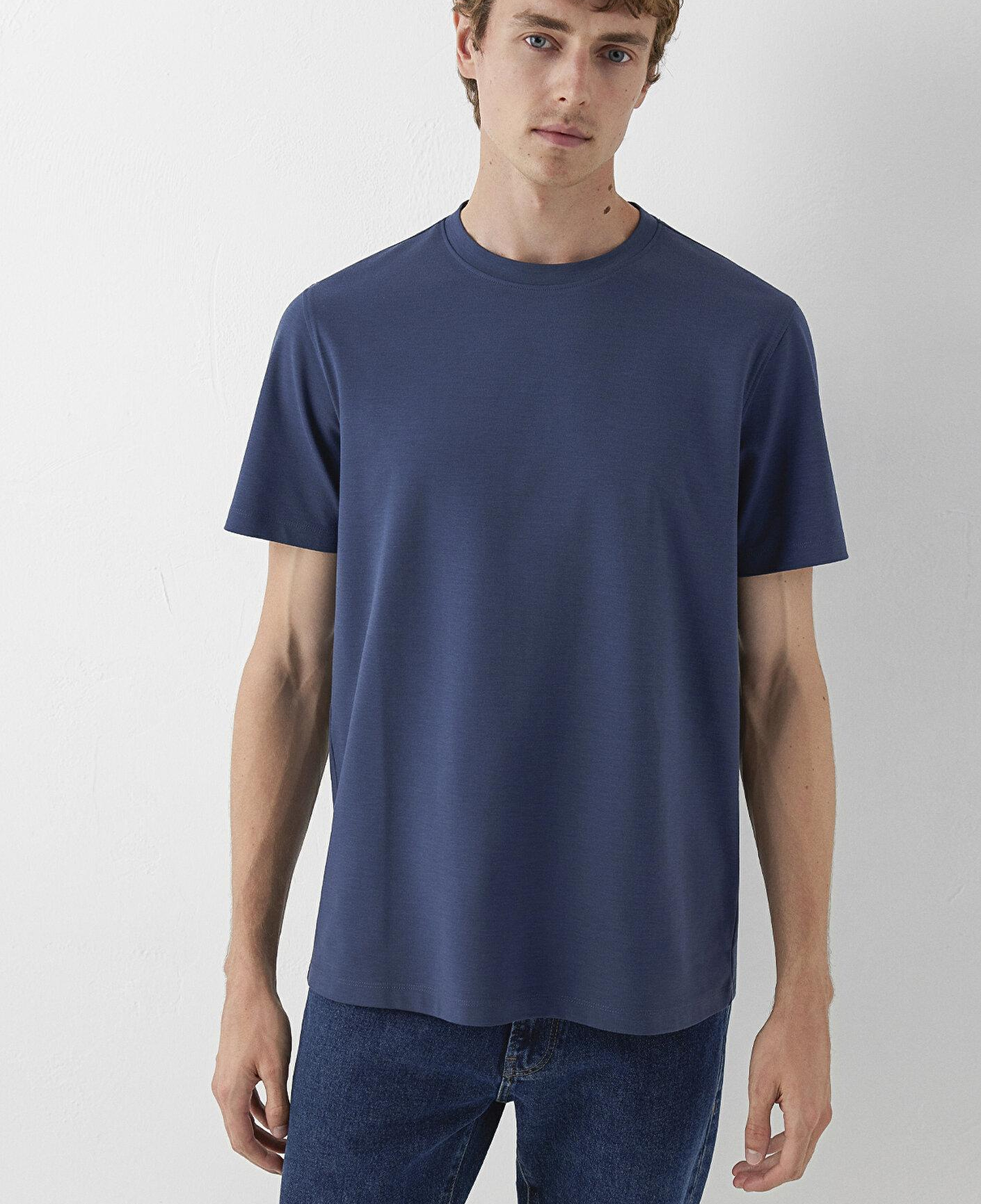Mavi Lacivert Tişört Slim Fit / Dar Kesim 0620212-70494