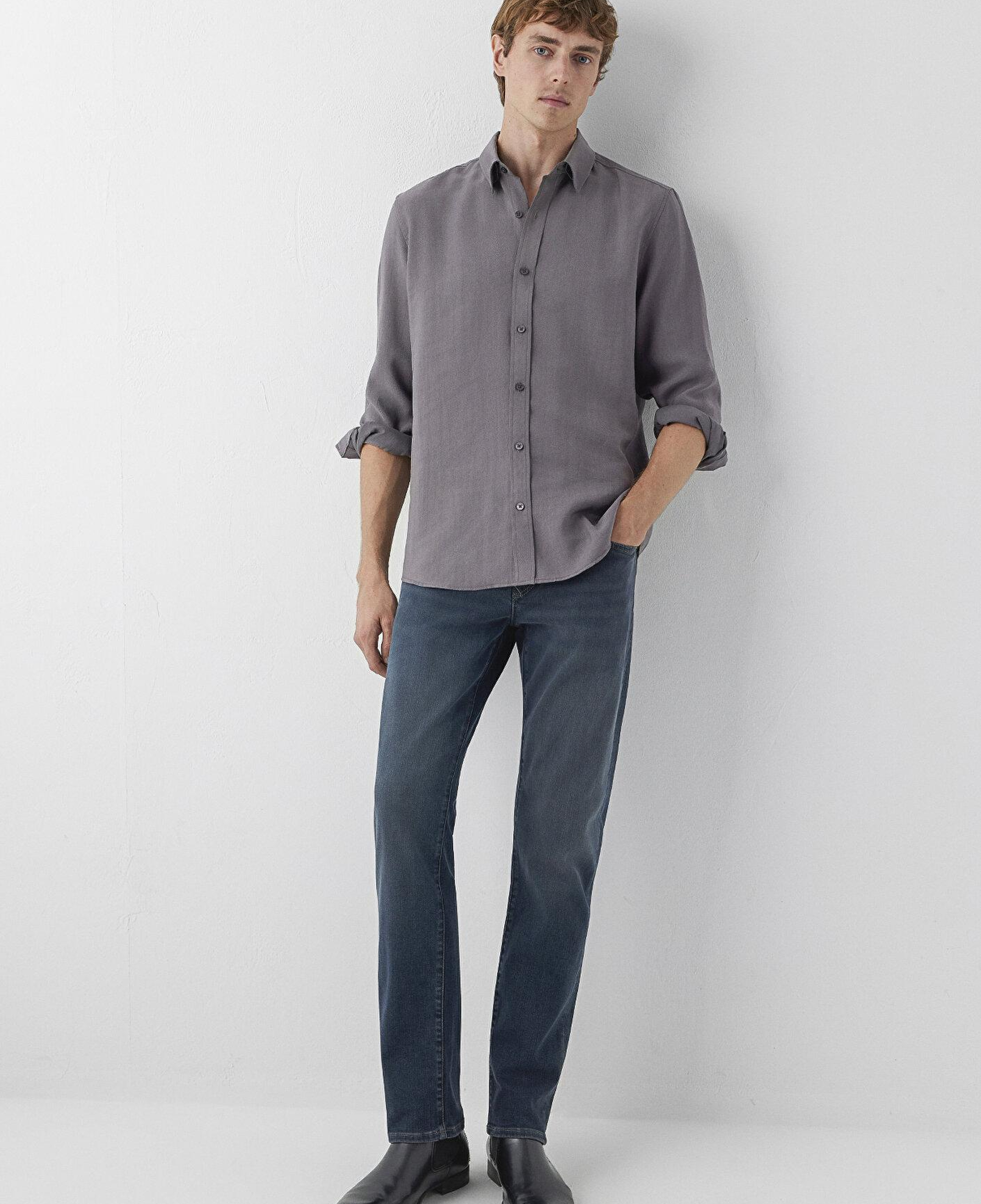 Mavi (Tencel™) Lyocell Karışımlı Gri Gömlek Regular Fit / Normal Kesim 0220433-80020