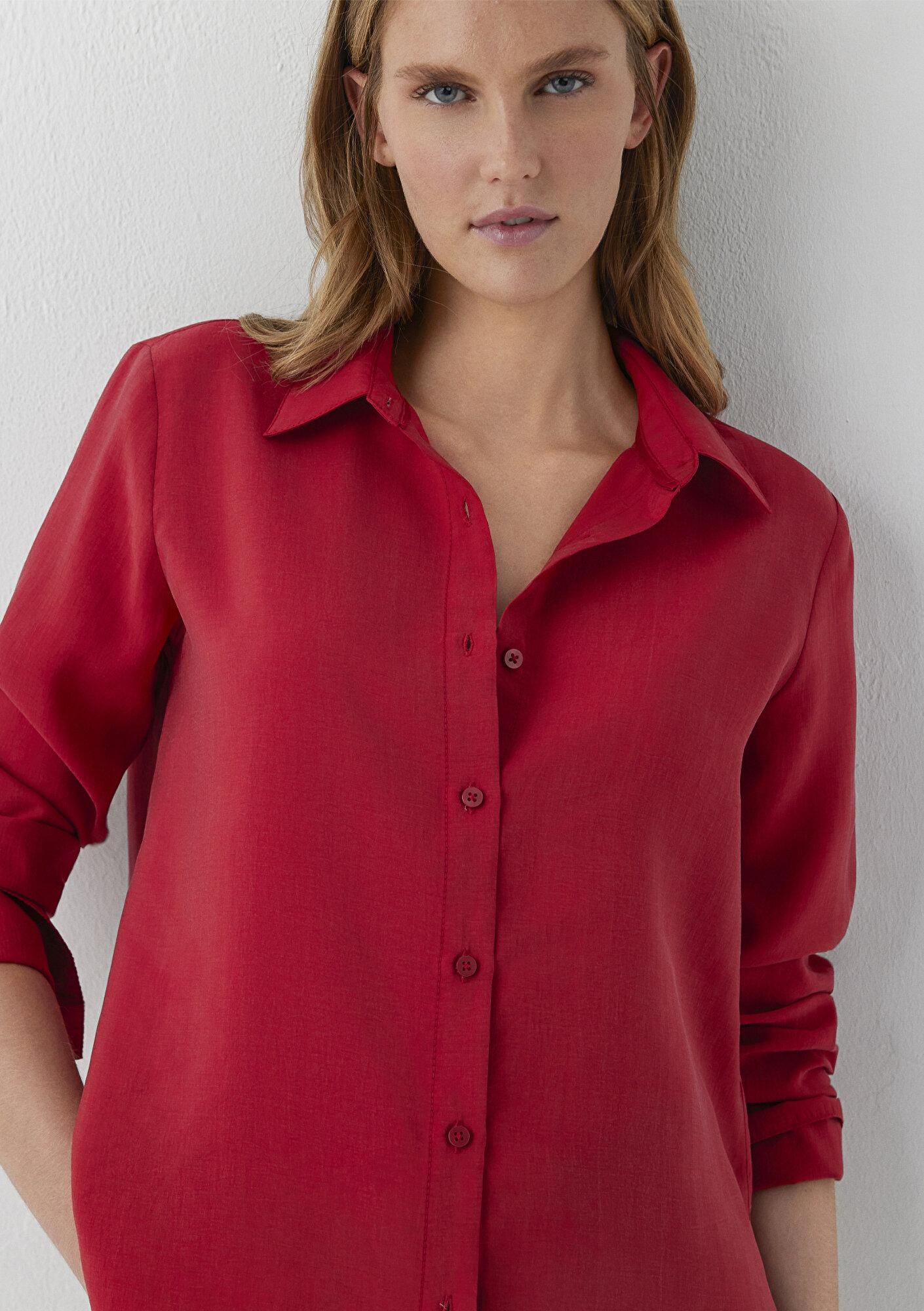 Mavi Kırmızı Gömlek Regular Fit / Normal Kesim 1220389-70464