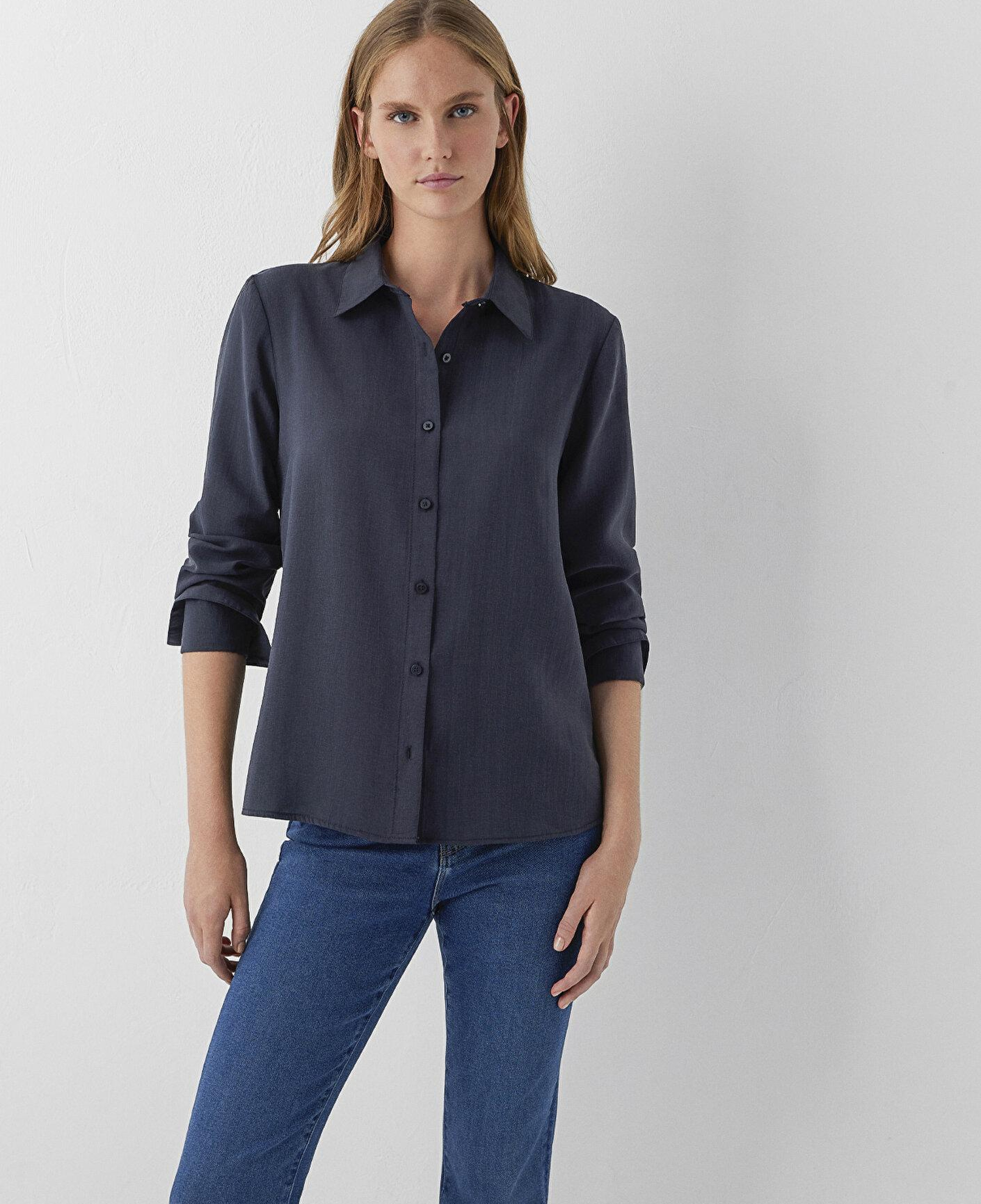 Mavi Siyah Gömlek Regular Fit / Normal Kesim 1220389-71378