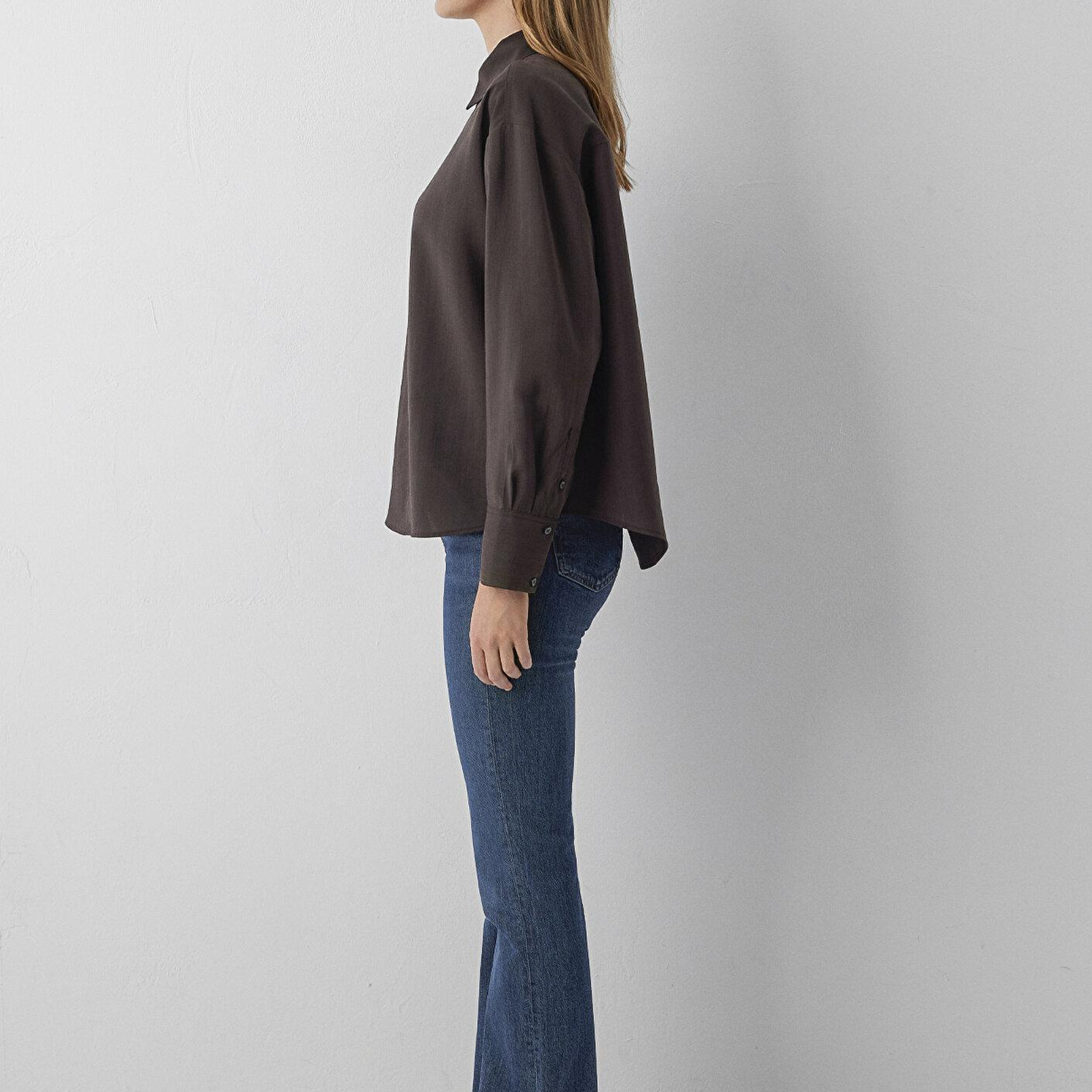 Mavi Kahverengi Gömlek Oversize / Geniş Kesim 1220416-89103