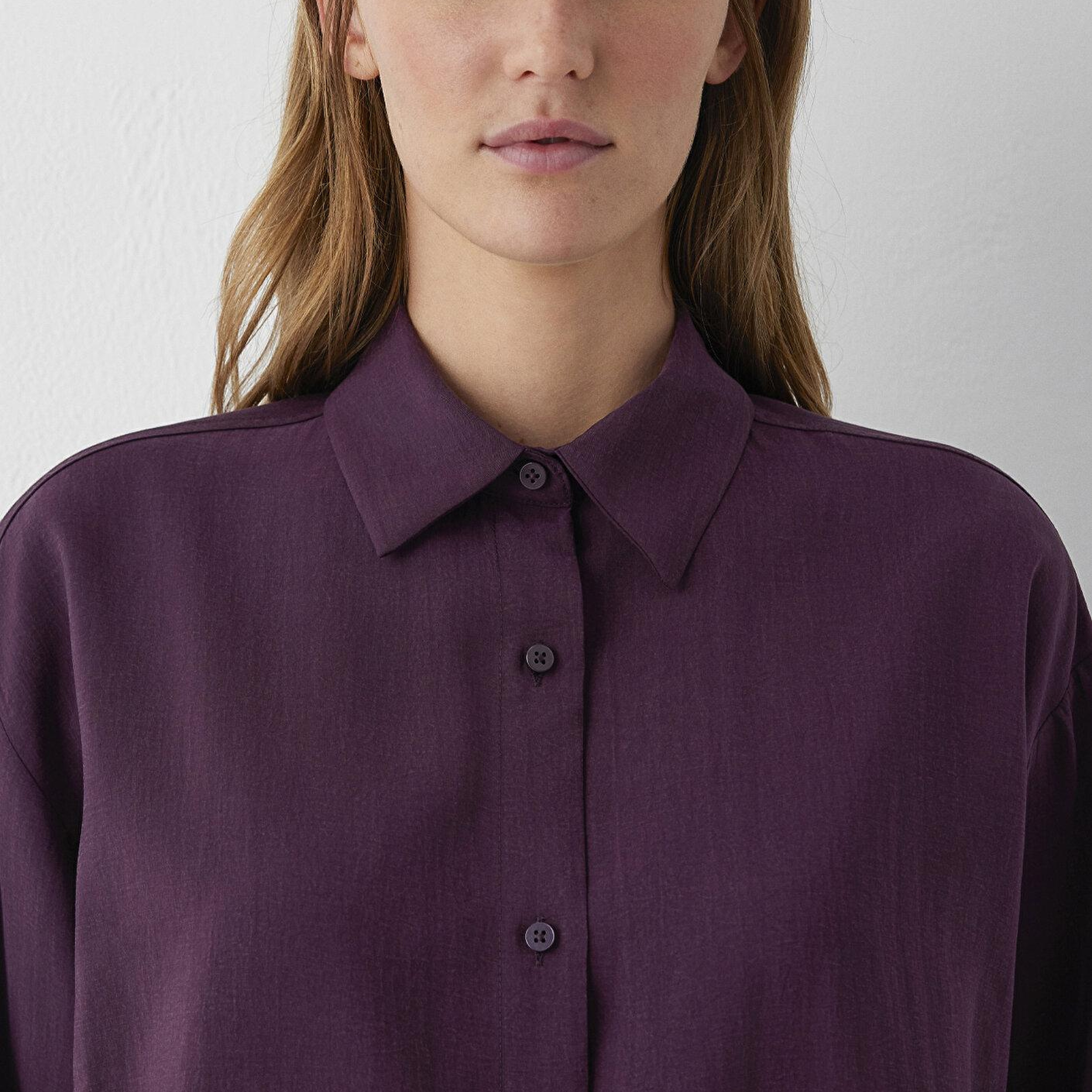 Mavi Mor Gömlek Oversize / Geniş Kesim 1220416-70674
