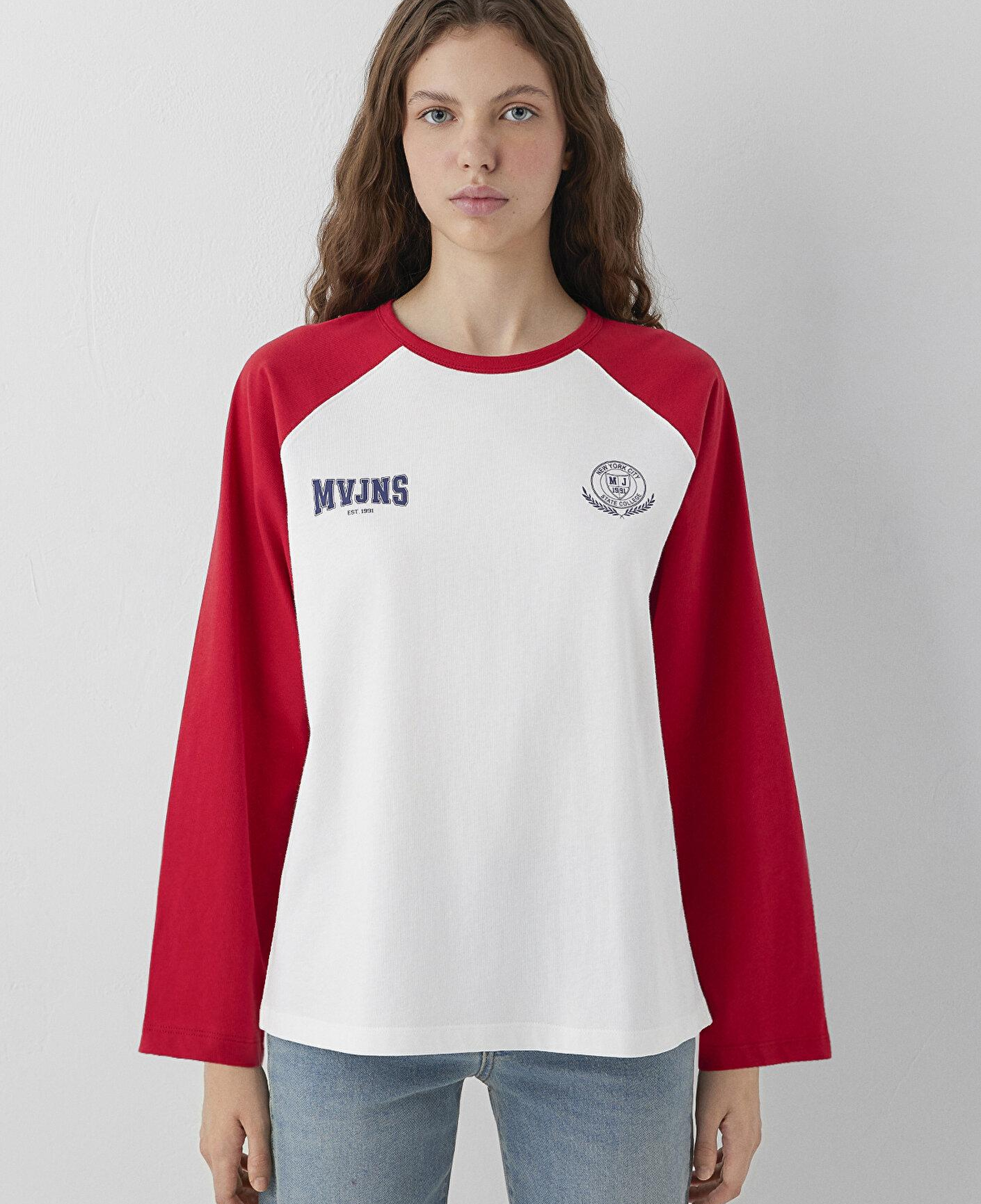 Mavi MVJNS Baskılı Ekru Tişört Loose Fit / Bol Rahat Kesim 1620095-70057