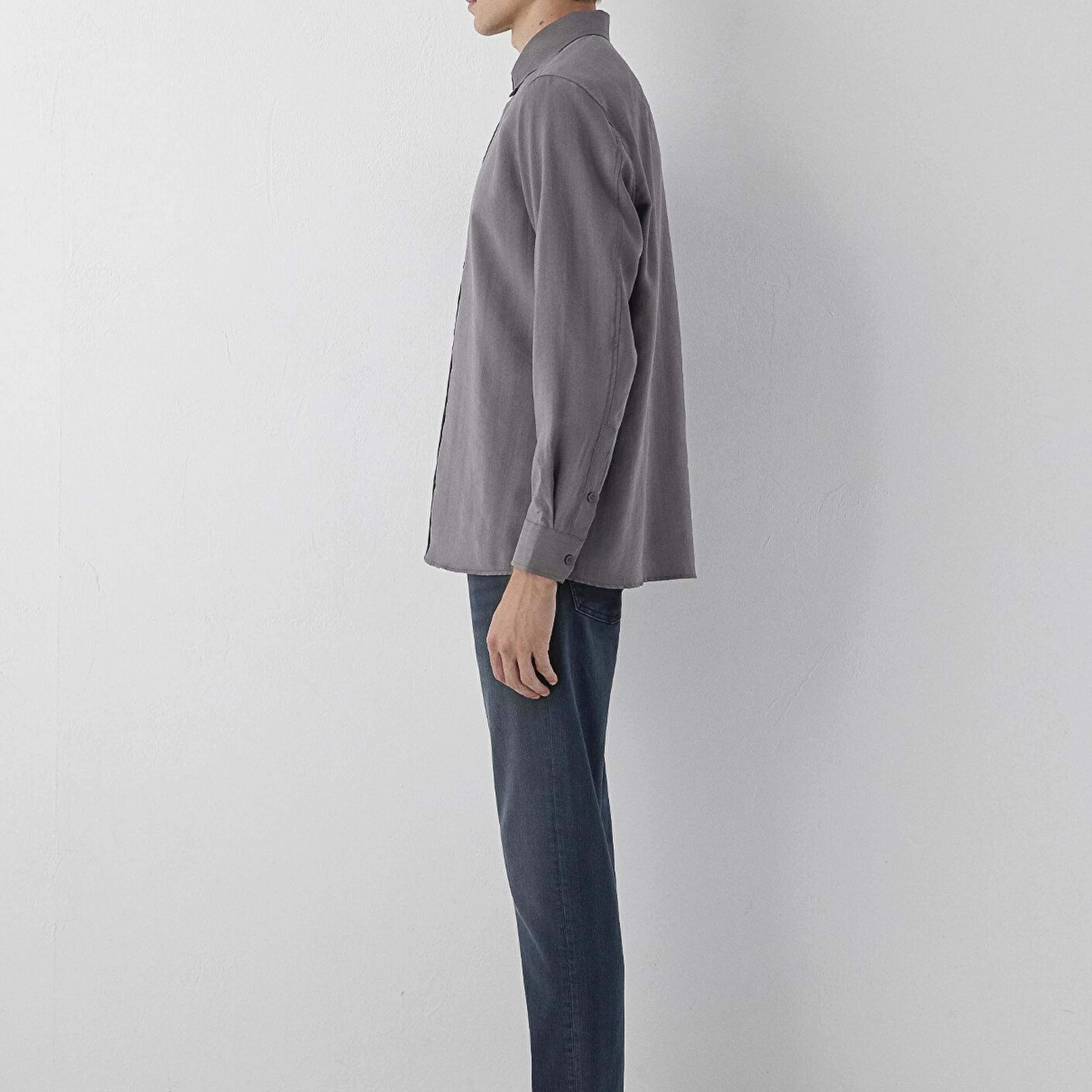 Mavi (Tencel™) Lyocell Karışımlı Gri Gömlek Regular Fit / Normal Kesim 0220433-80020