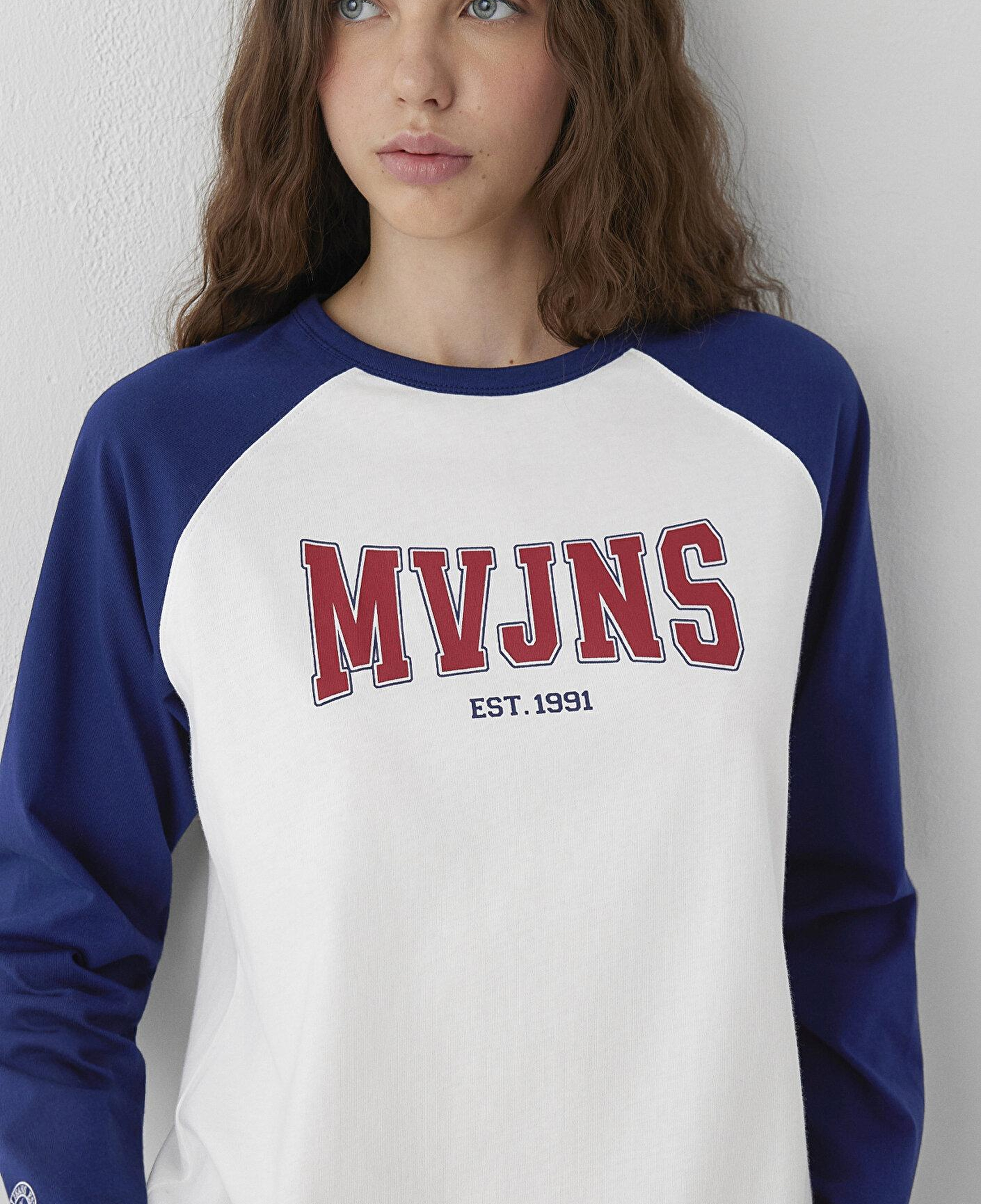 Mavi MVJNS Baskılı Ekru Tişört Loose Fit / Bol Rahat Kesim 1620094-70057