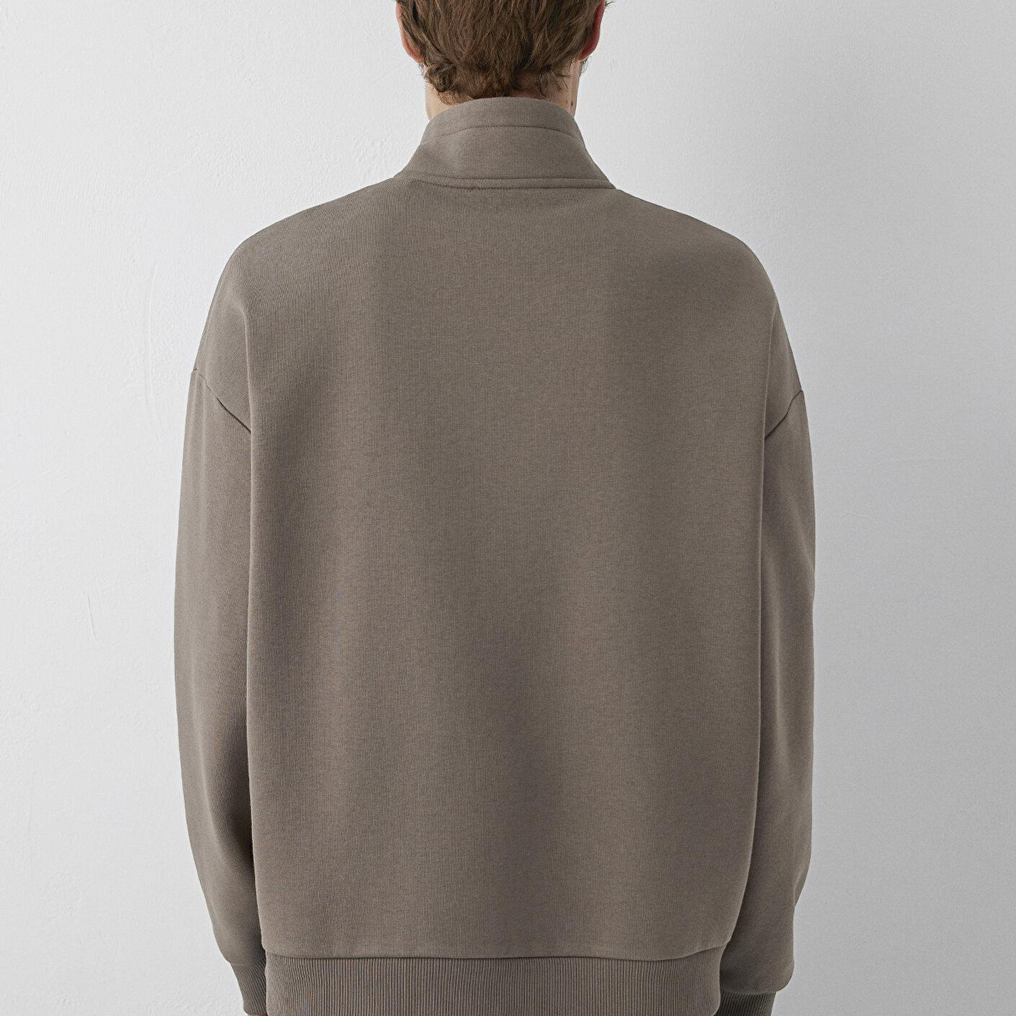 Mavi Mavi Logo Baskılı Yarı Fermuarlı Kahverengi Sweatshirt 0S10208-87875