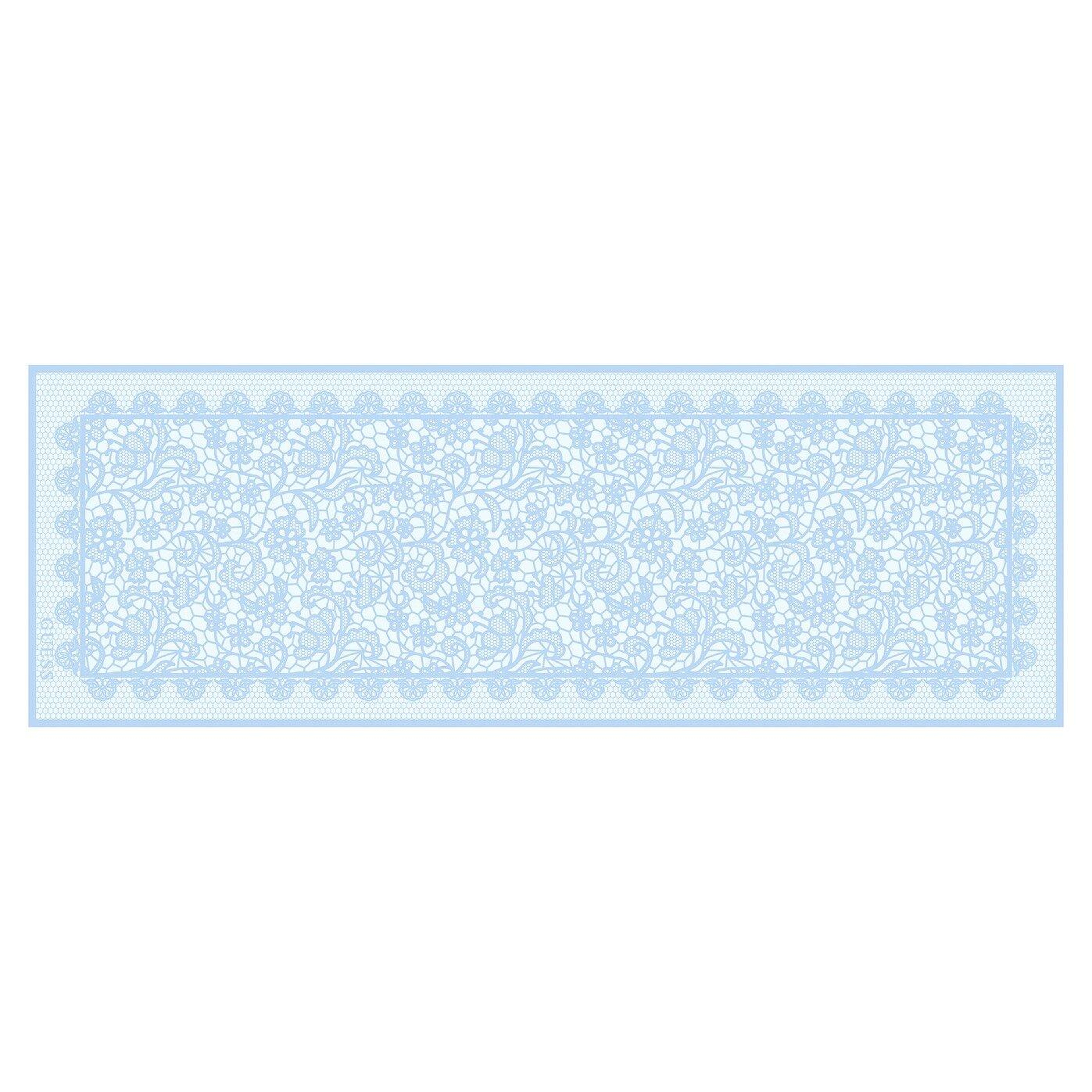 Dantel Desenli Açık Mavi İpek 70X200 Şal