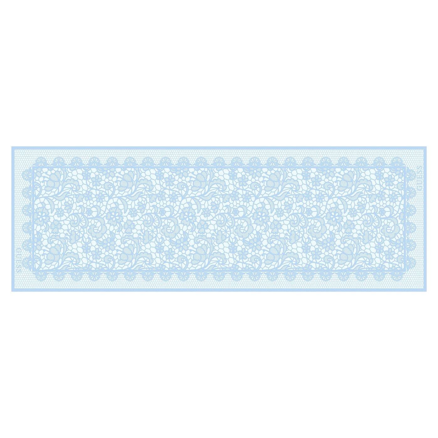Dantel Desenli Açık Mavi İpek 70X200 Şal
