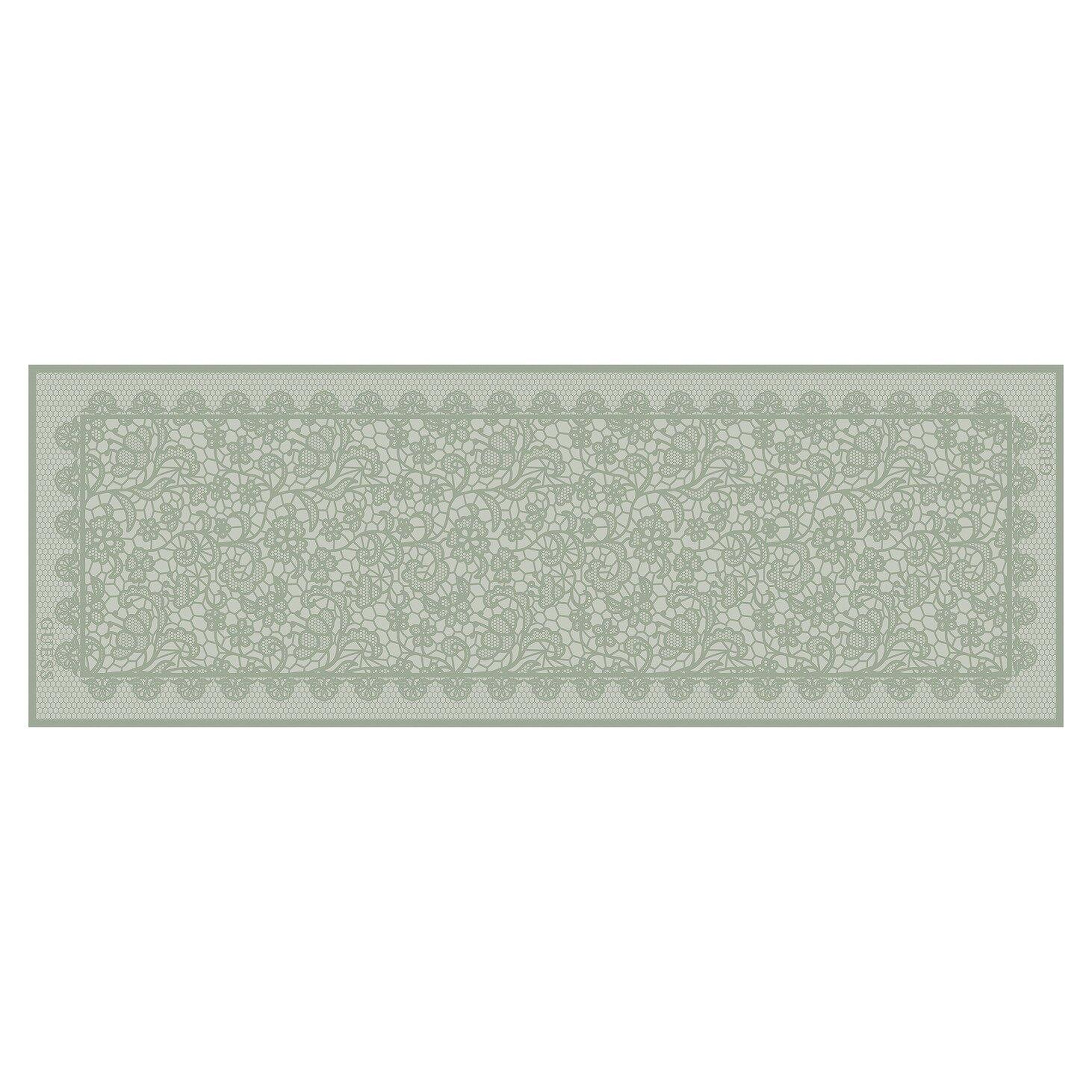 Dantel Desenli Yeşil İpek 70X200 Şal