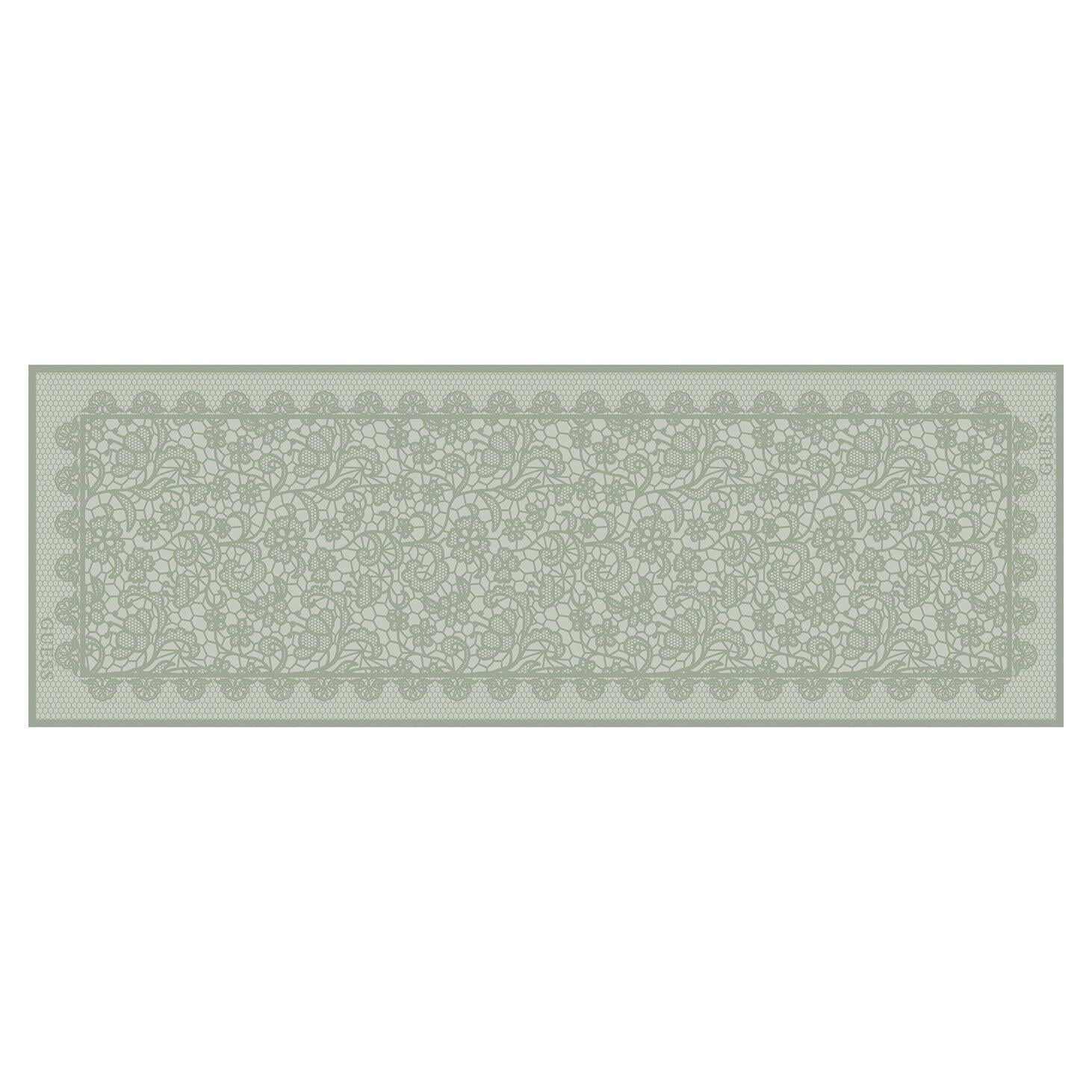 Dantel Desenli Yeşil İpek 70X200 Şal