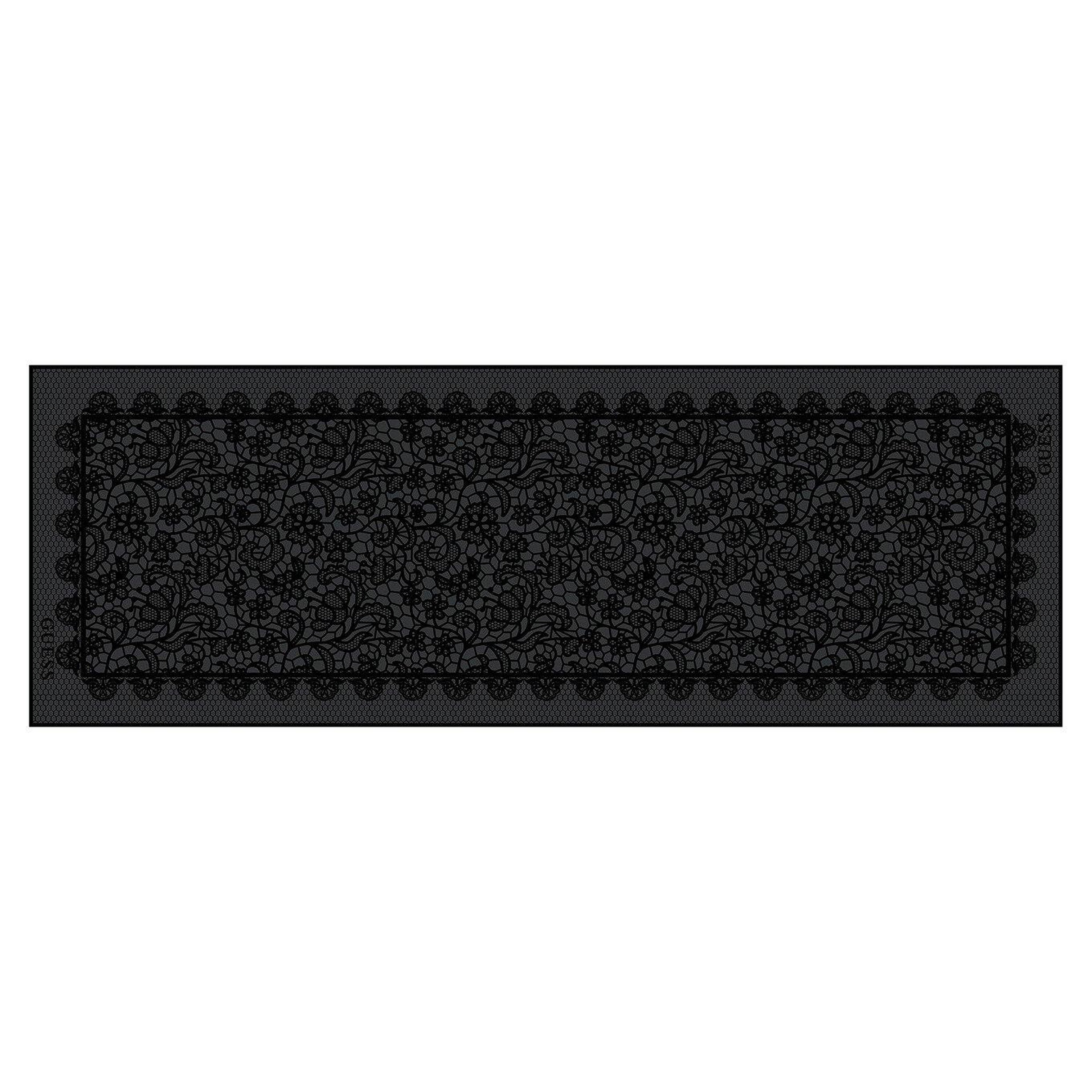 Dantel Desenli Siyah İpek 70X200 Şal