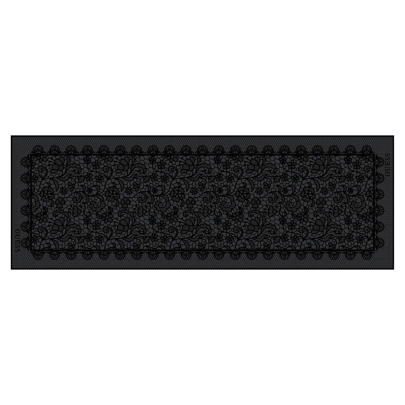 Dantel Desenli Siyah İpek 70X200 Şal