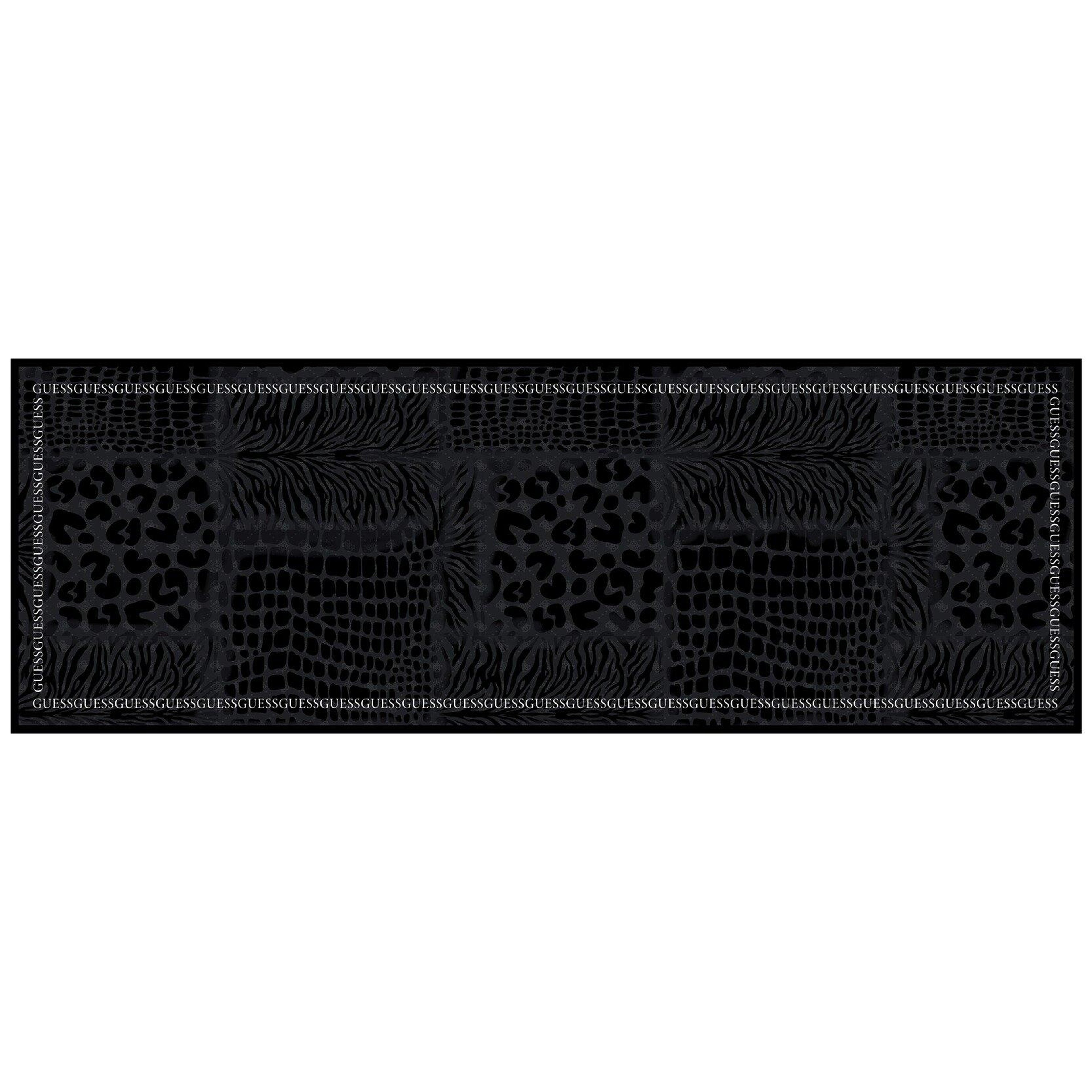Leopar Desenli Siyah İpek 70X200 Şal