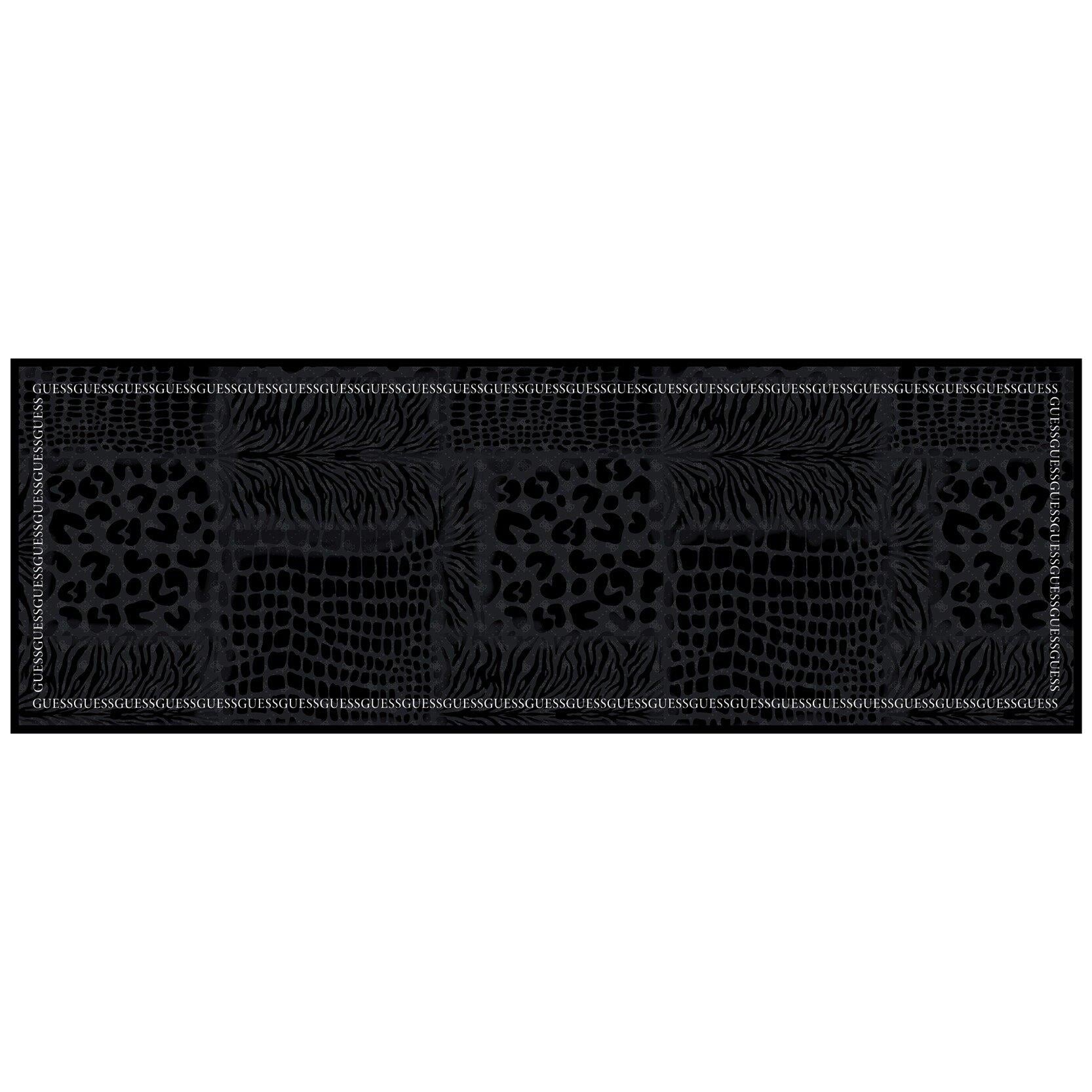 Leopar Desenli Siyah İpek 70X200 Şal