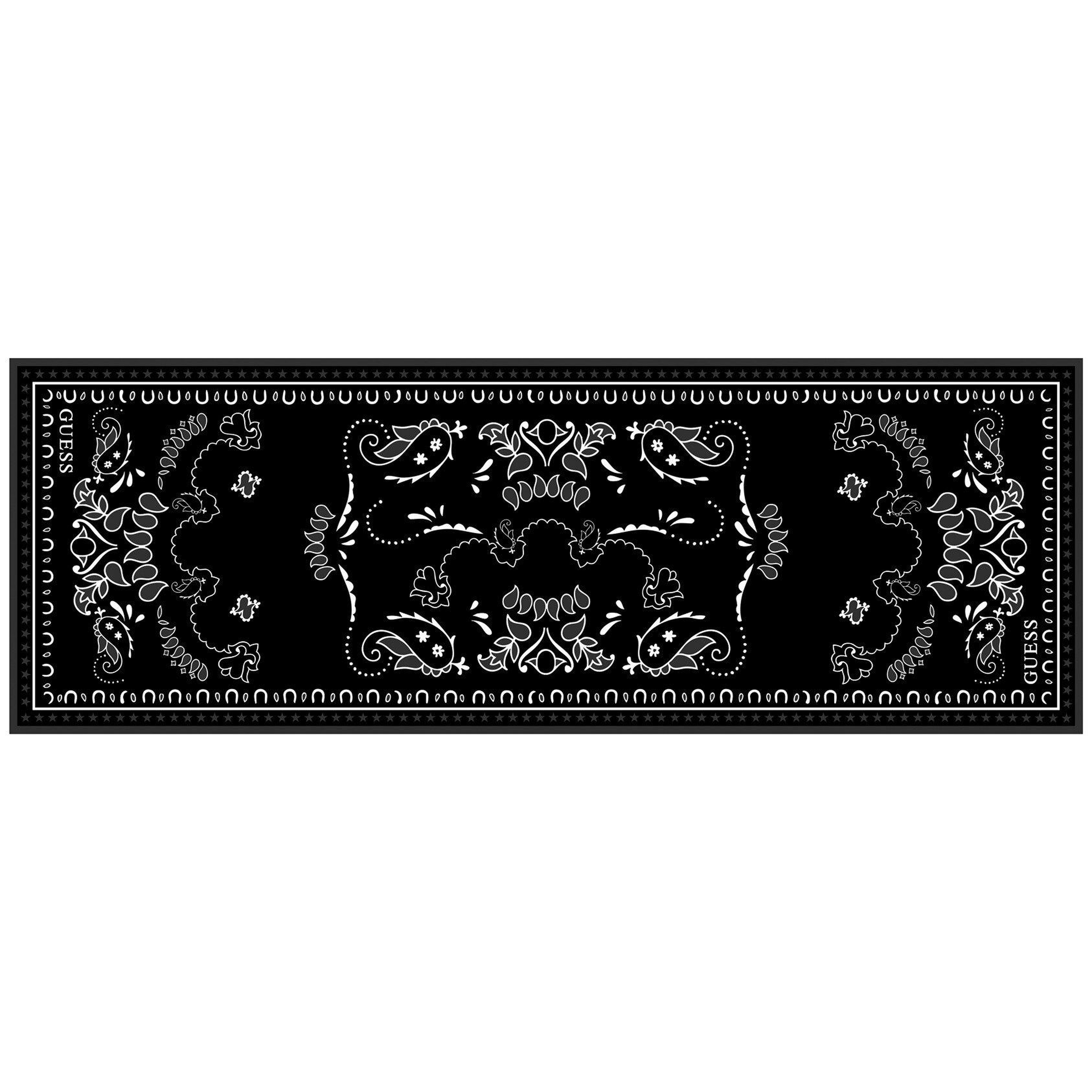 Etnik Desenli Siyah İpek Pamuk 70X200 Şal