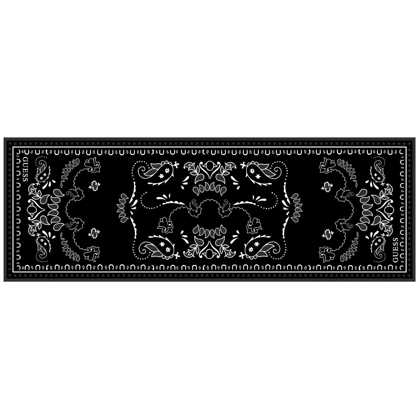 Etnik Desenli Siyah İpek Pamuk 70X200 Şal