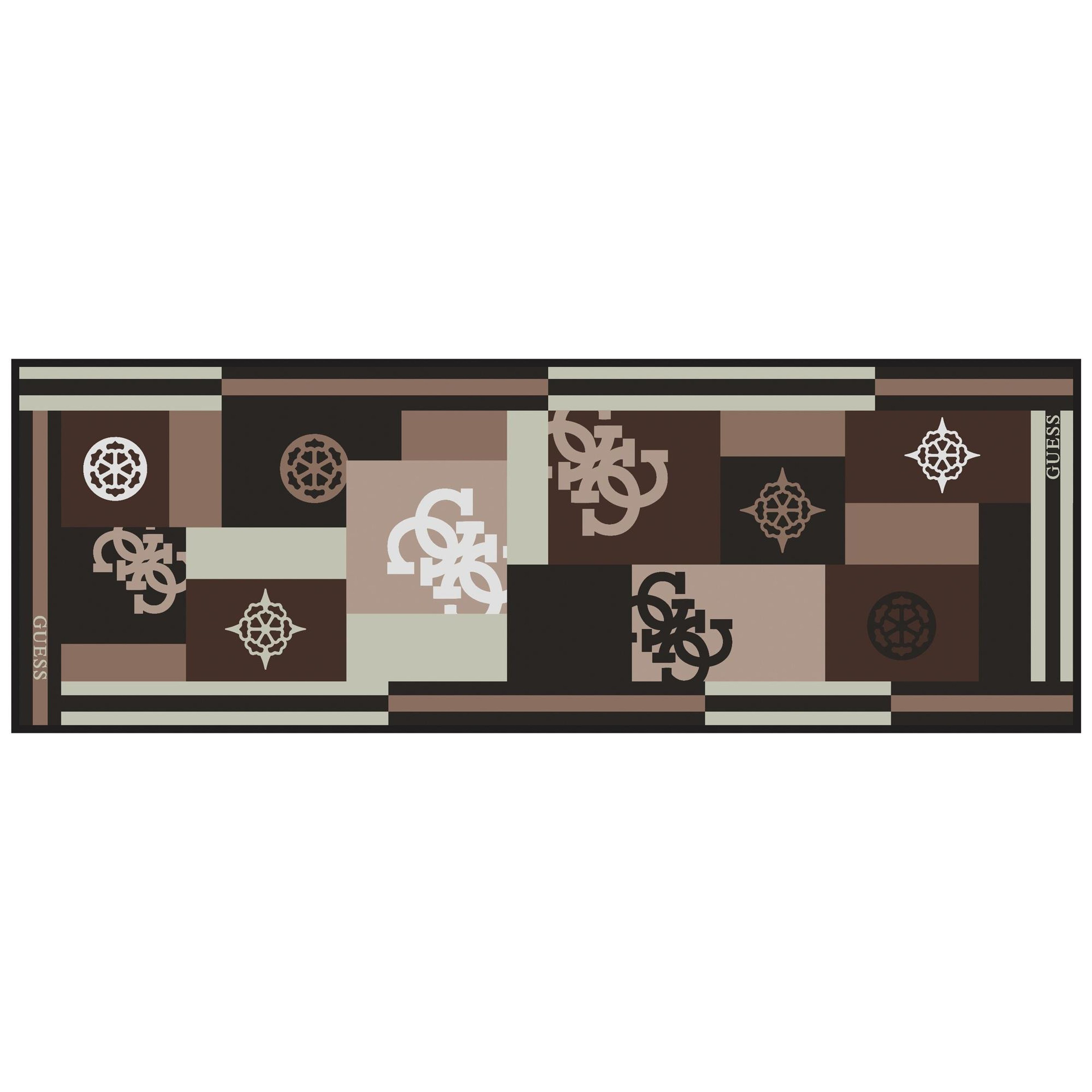 Geometrik Desenli Kahverengi İpek Pamuk 70X200 Şal