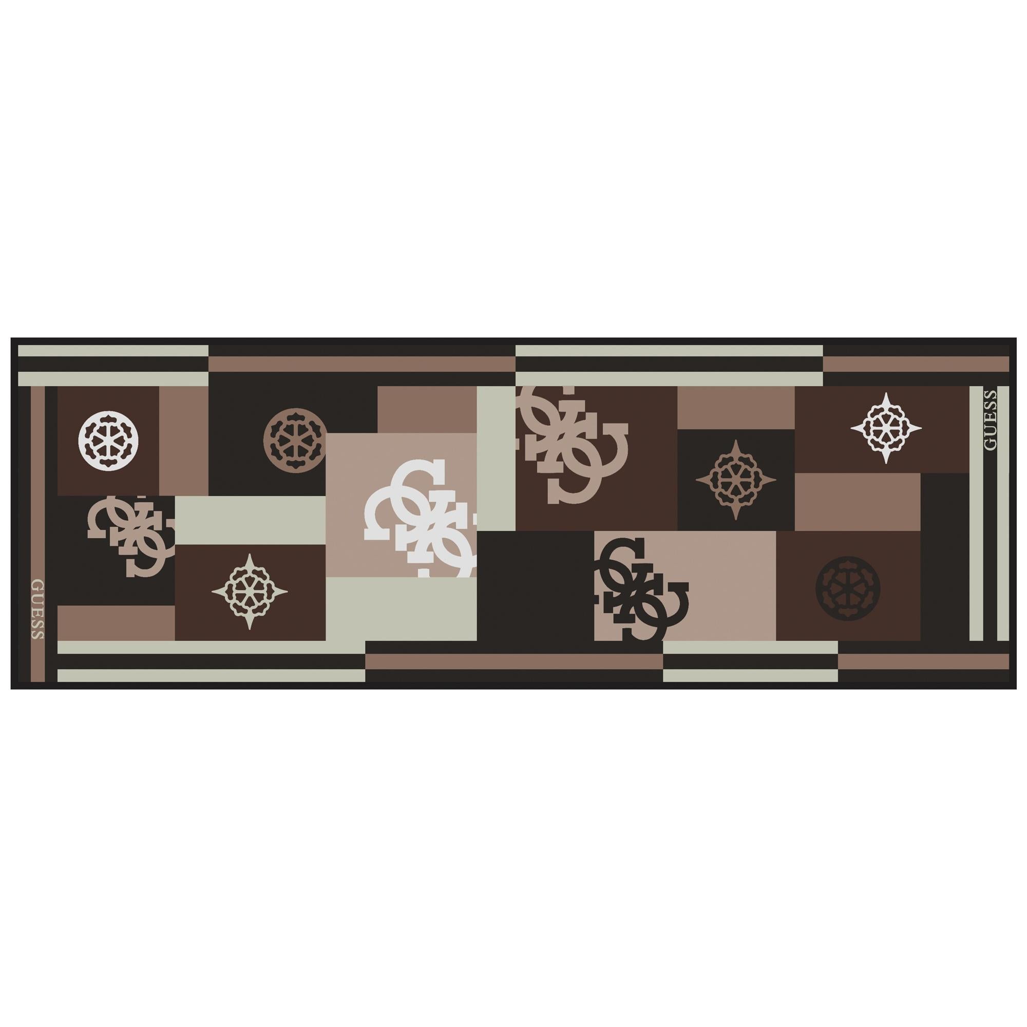 Geometrik Desenli Kahverengi İpek Pamuk 70X200 Şal