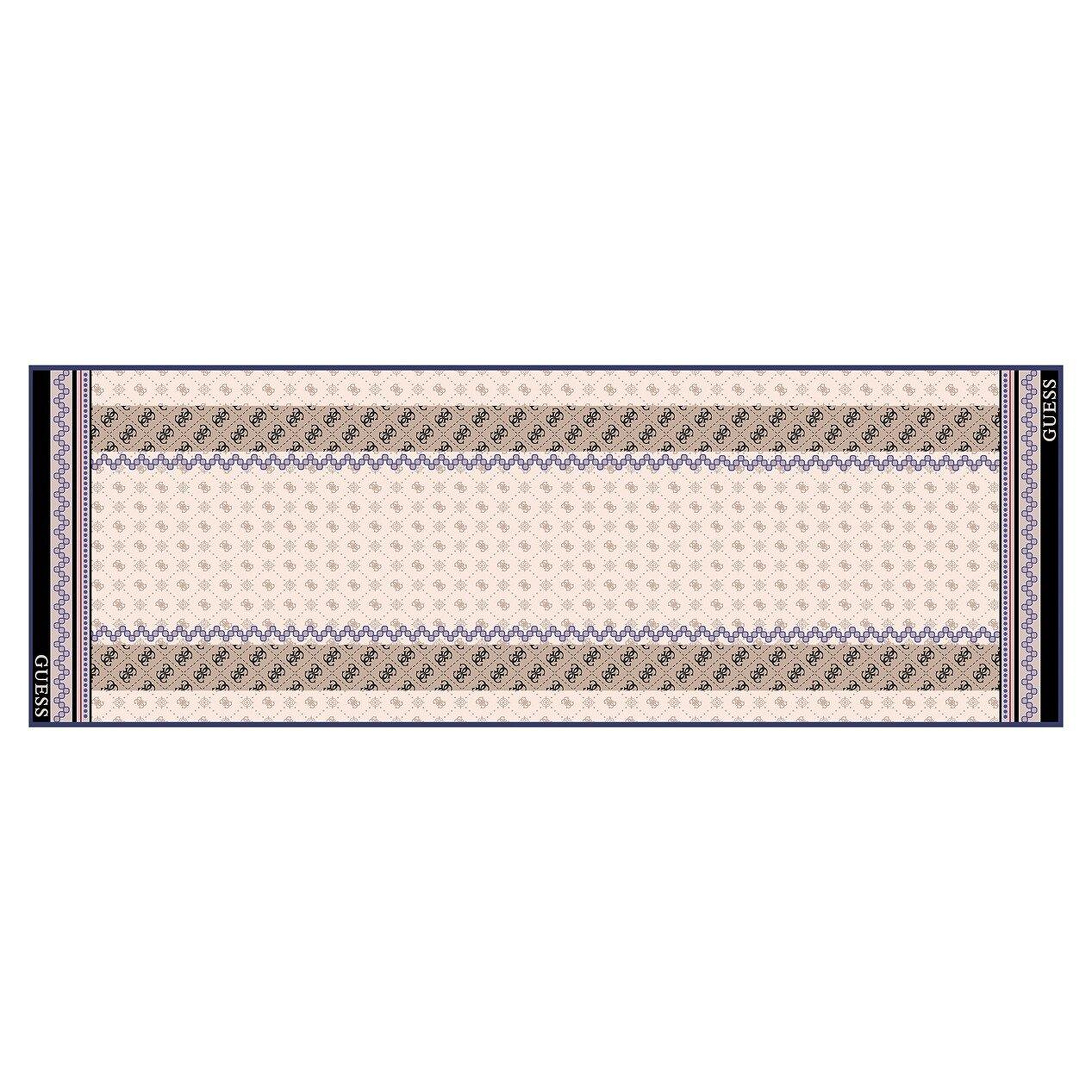 Geometrik Desenli Krem Pamuk İpek 70X200 Şal