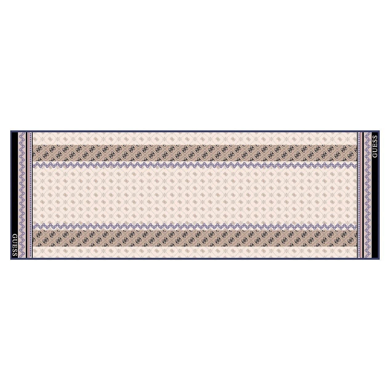 Geometrik Desenli Krem Pamuk İpek 70X200 Şal