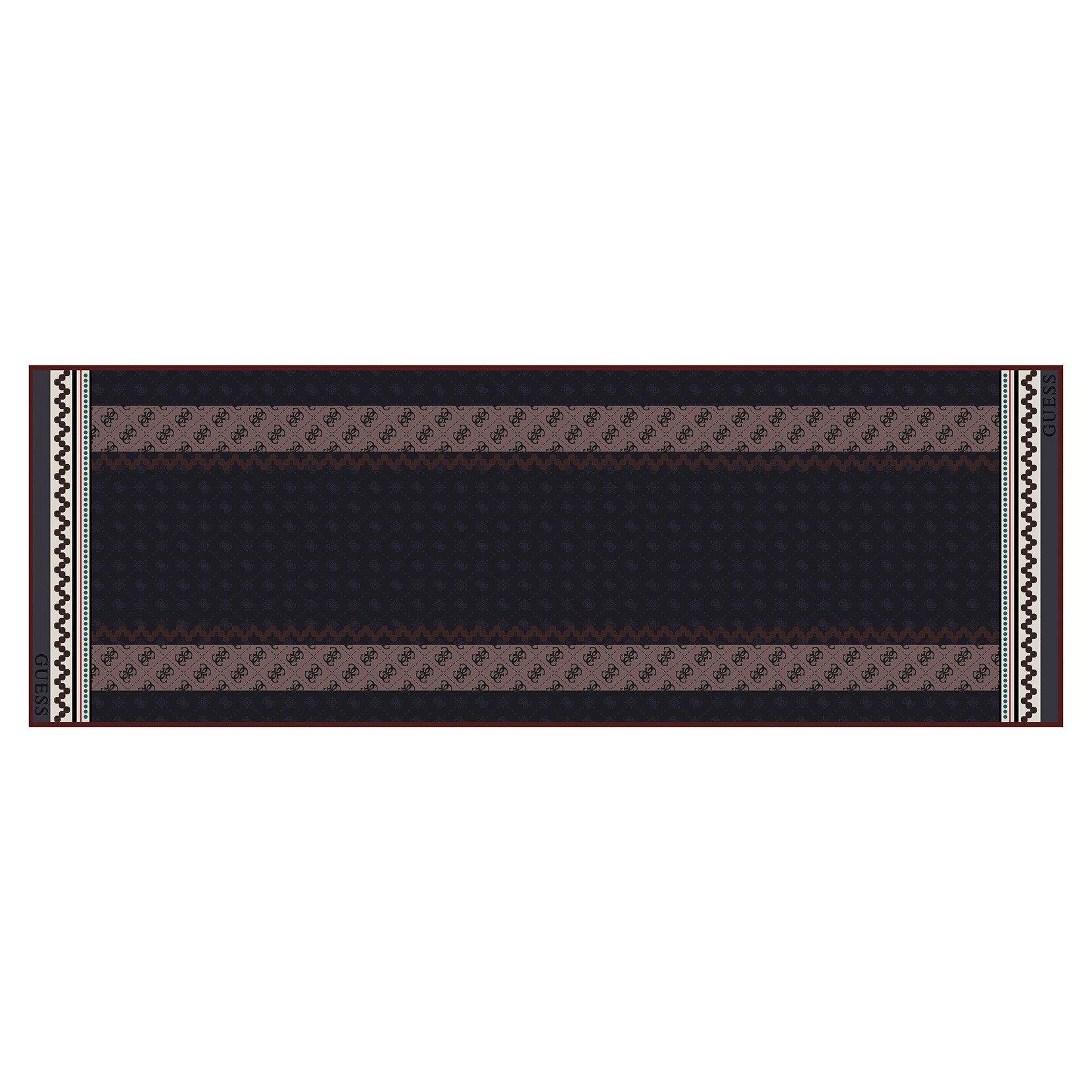 Geometrik Desenli Lacivert Pamuk İpek 70X200 Şal