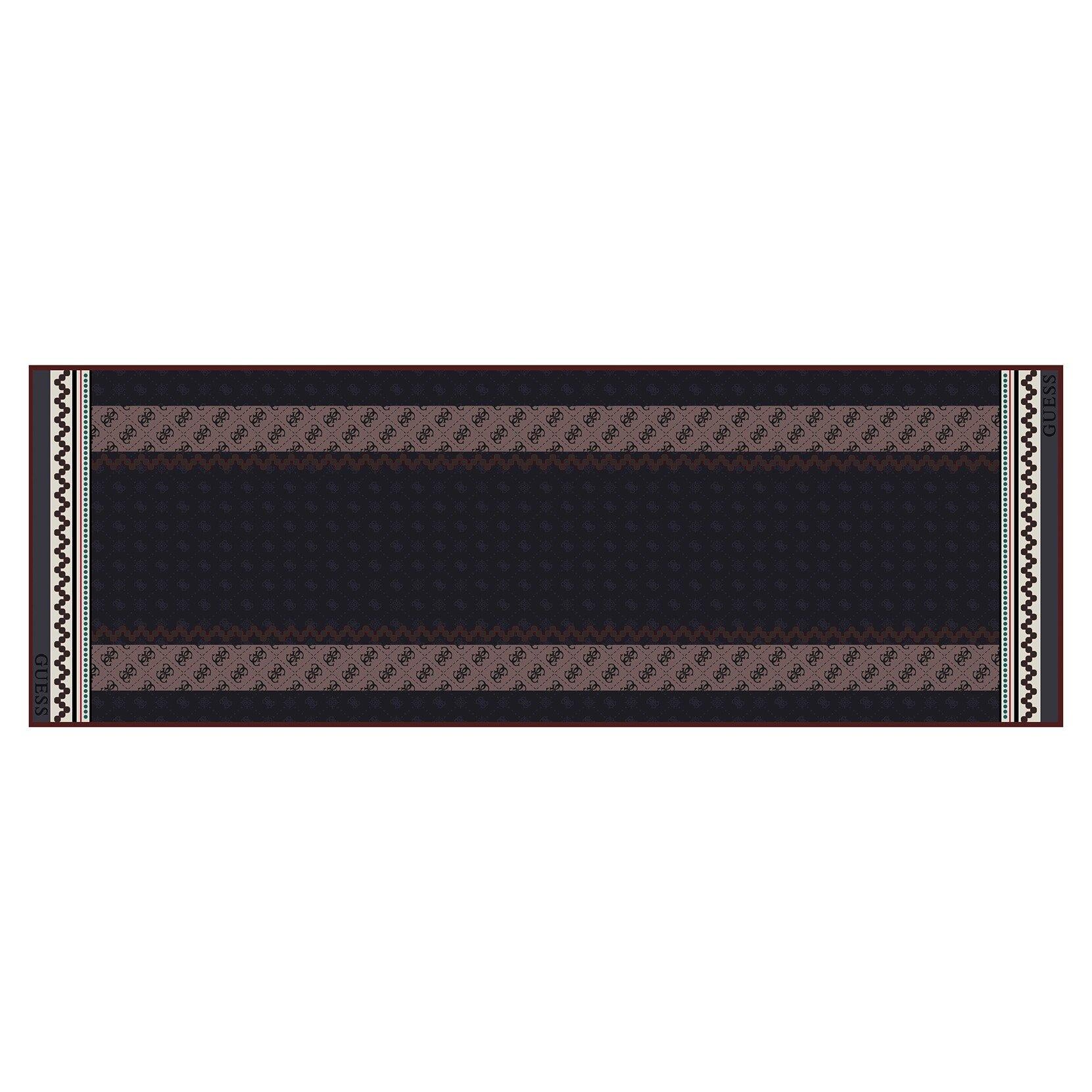 Geometrik Desenli Lacivert Pamuk İpek 70X200 Şal